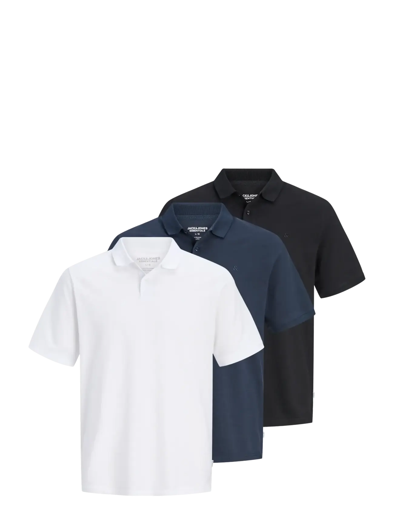 Jack & Jones JJEBASIC POLO SS 3PK MP NOOS - Kortermede - NAVY BLAZER / white