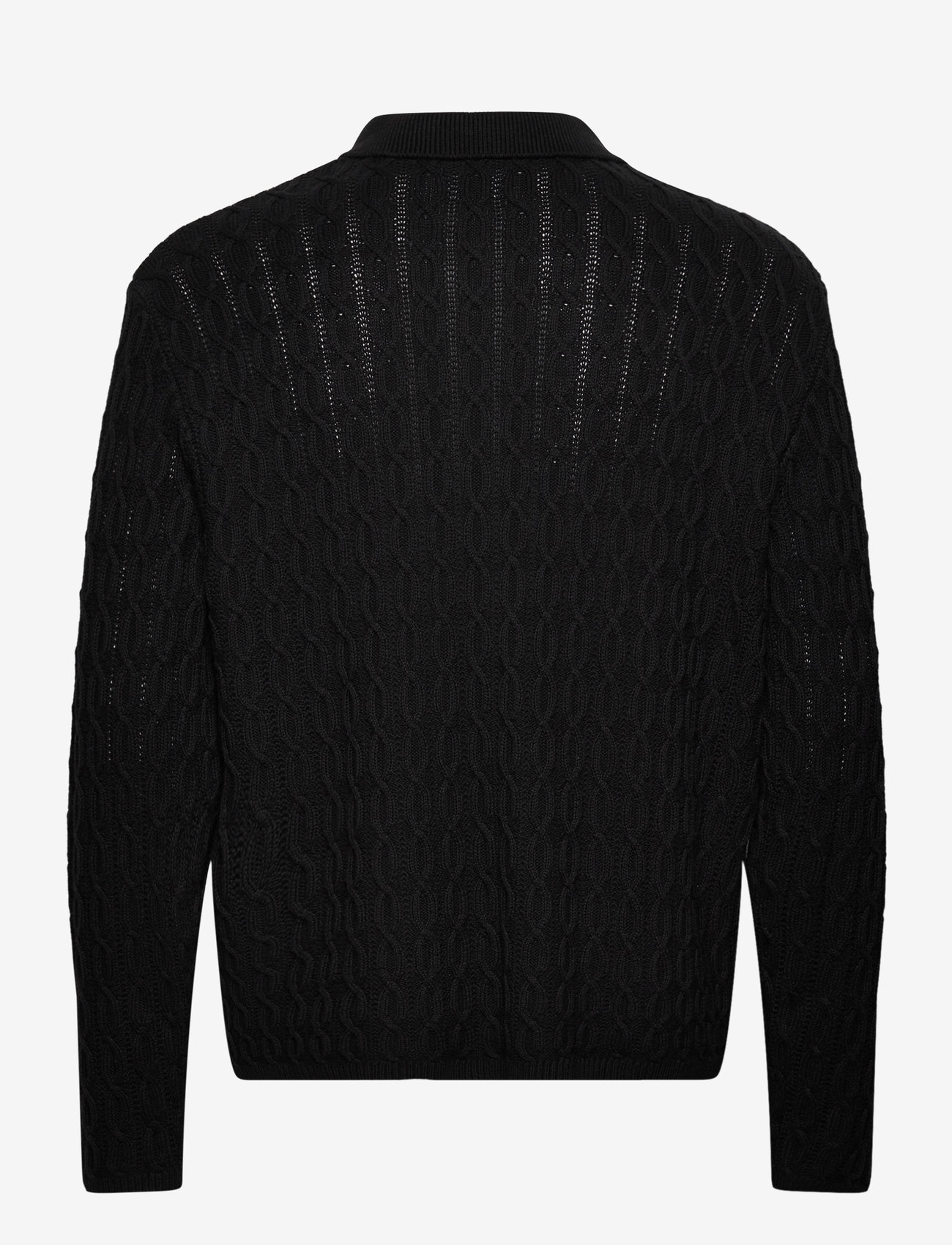 Jack & Jones - JORWINTER KNIT CABLE POLO STYD AW24 - cardigans - black - 1
