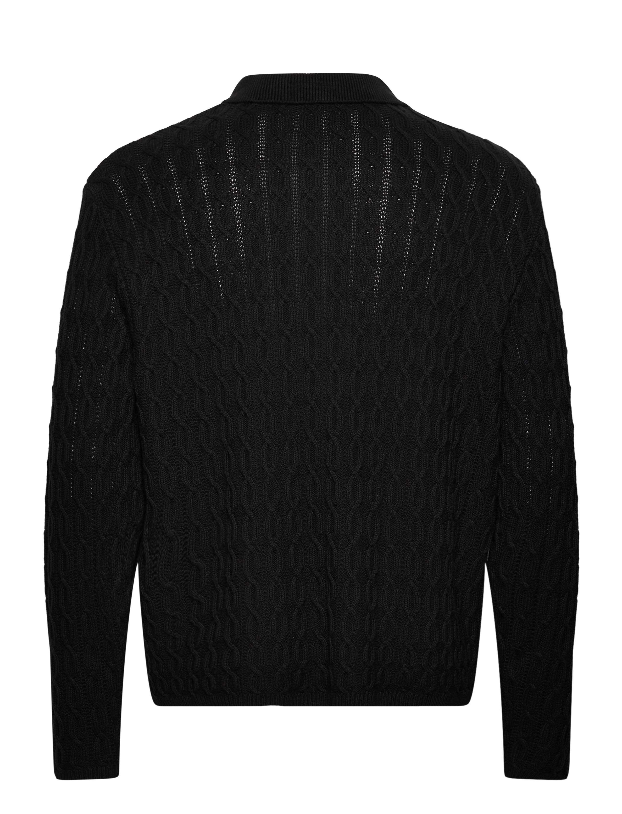 Jack & Jones - JORWINTER KNIT CABLE POLO STYD AW24 - cardigans - black - 1