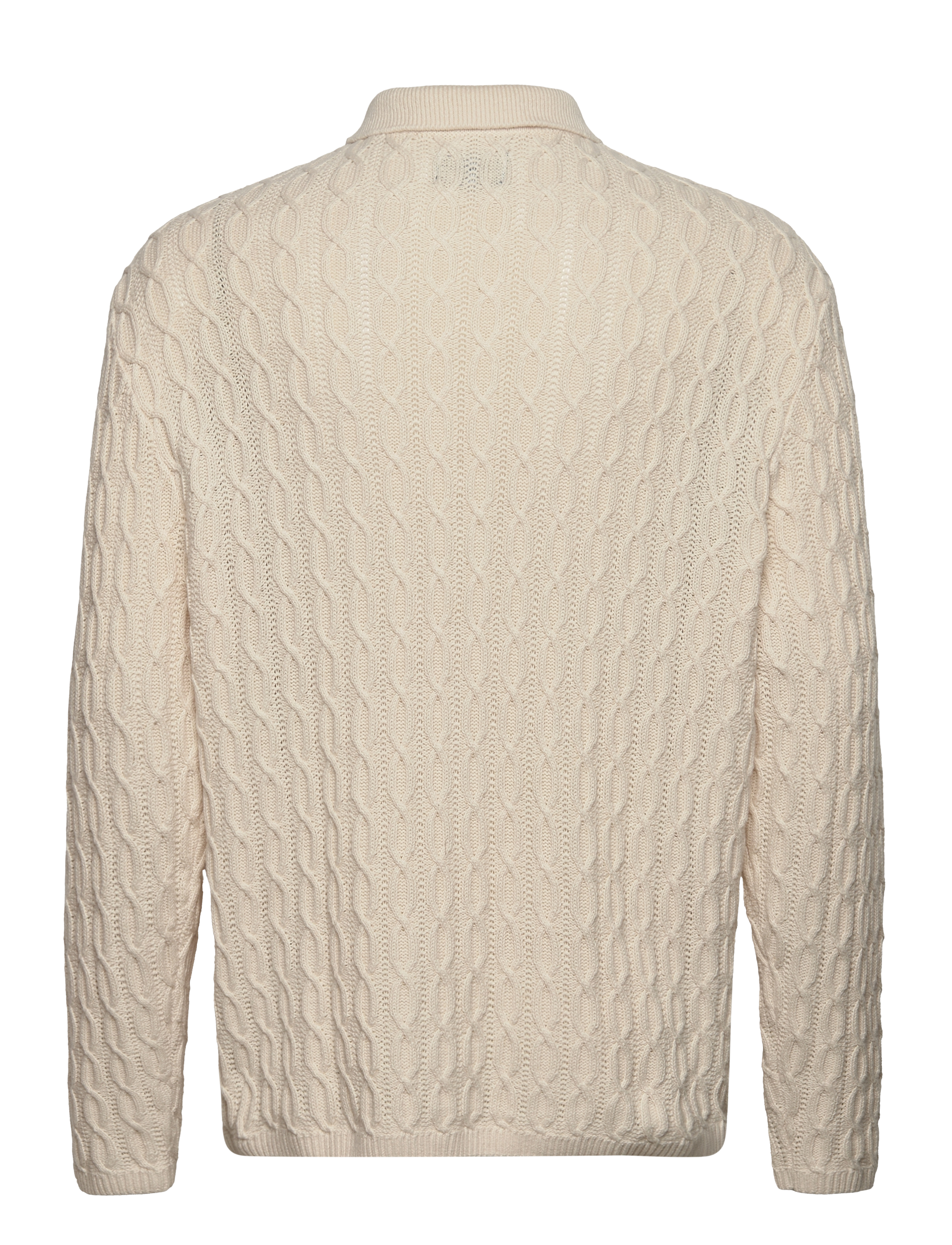Jack & Jones - JORWINTER KNIT CABLE POLO STYD AW24 - kardiganai - sea salt - 1