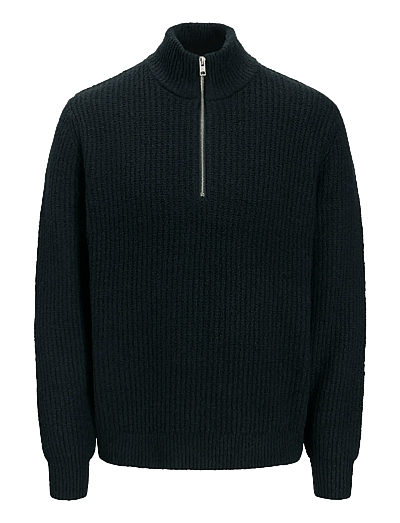 Jack & Jones JORBLEECKER HALF ZIP - Trui - forest river/donkergrijs Jack & Jones JORBLEECKER HALF ZIP - Trui - forest river/donkergrijs