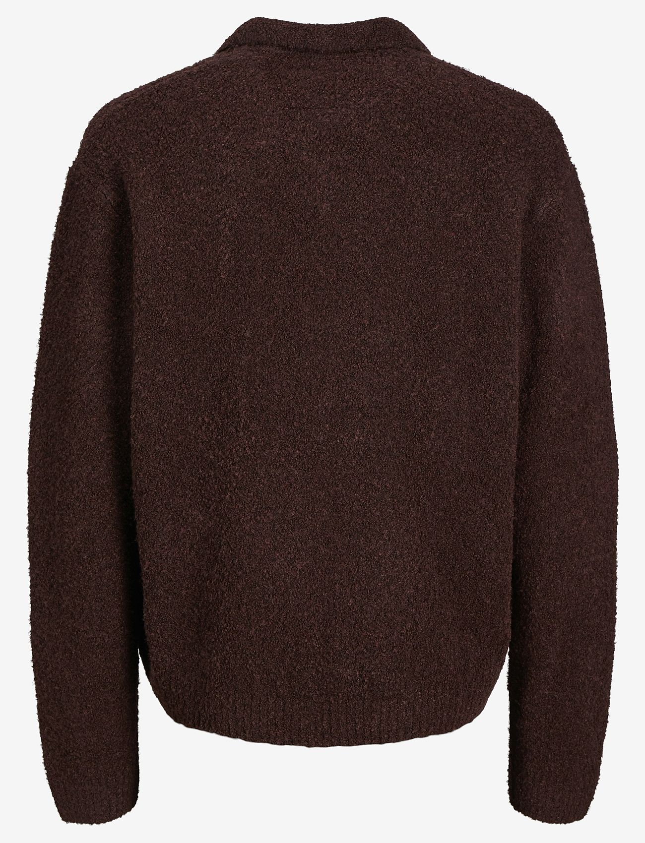 Jack & Jones - JPRWINTER KNIT BOUCLE POLO STYD AW24 - poloer i strik med lange ærmer - bitter chocolate - 2
