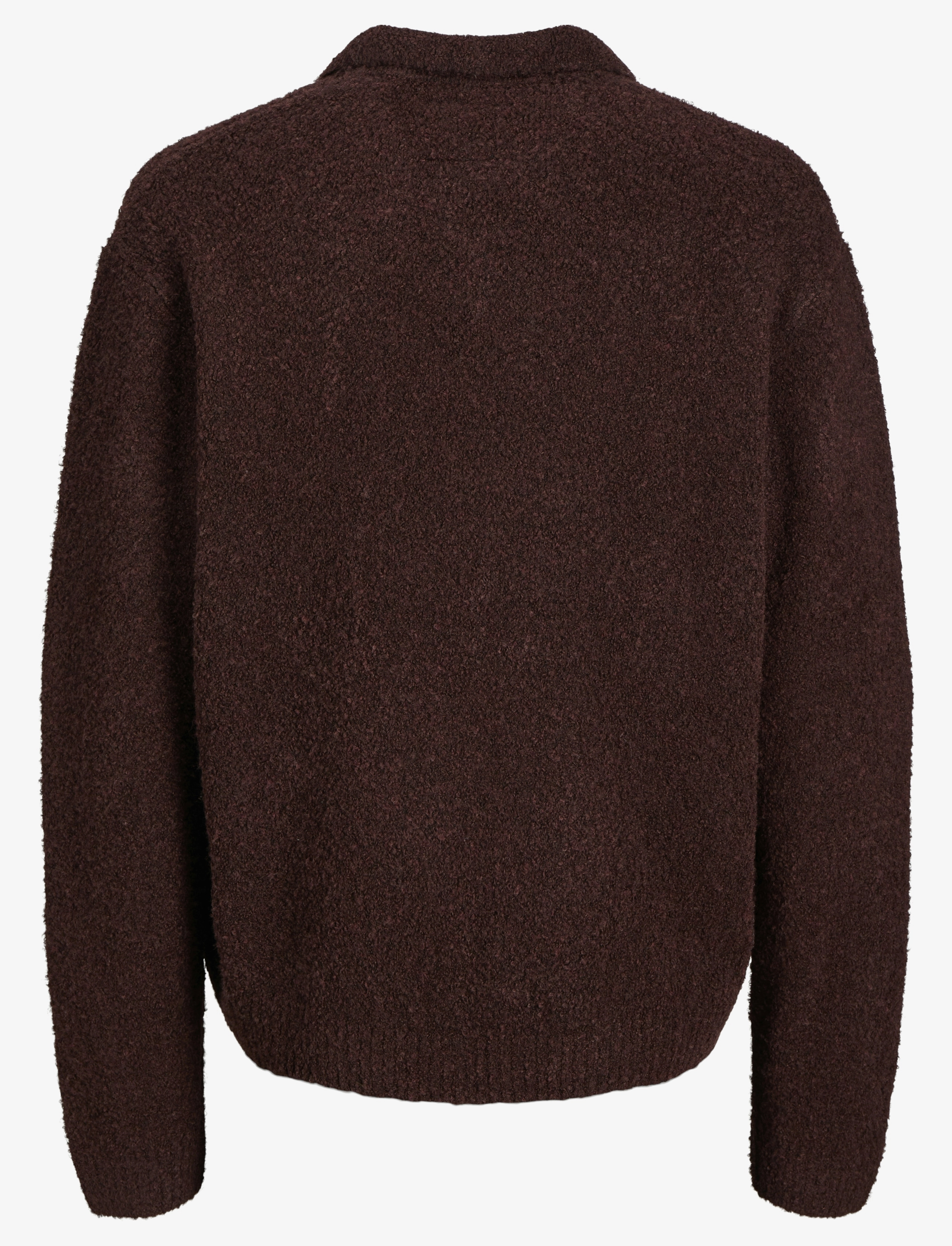 Jack & Jones - JPRWINTER KNIT BOUCLE POLO STYD AW24 - poloer i strik med lange ærmer - bitter chocolate - 2
