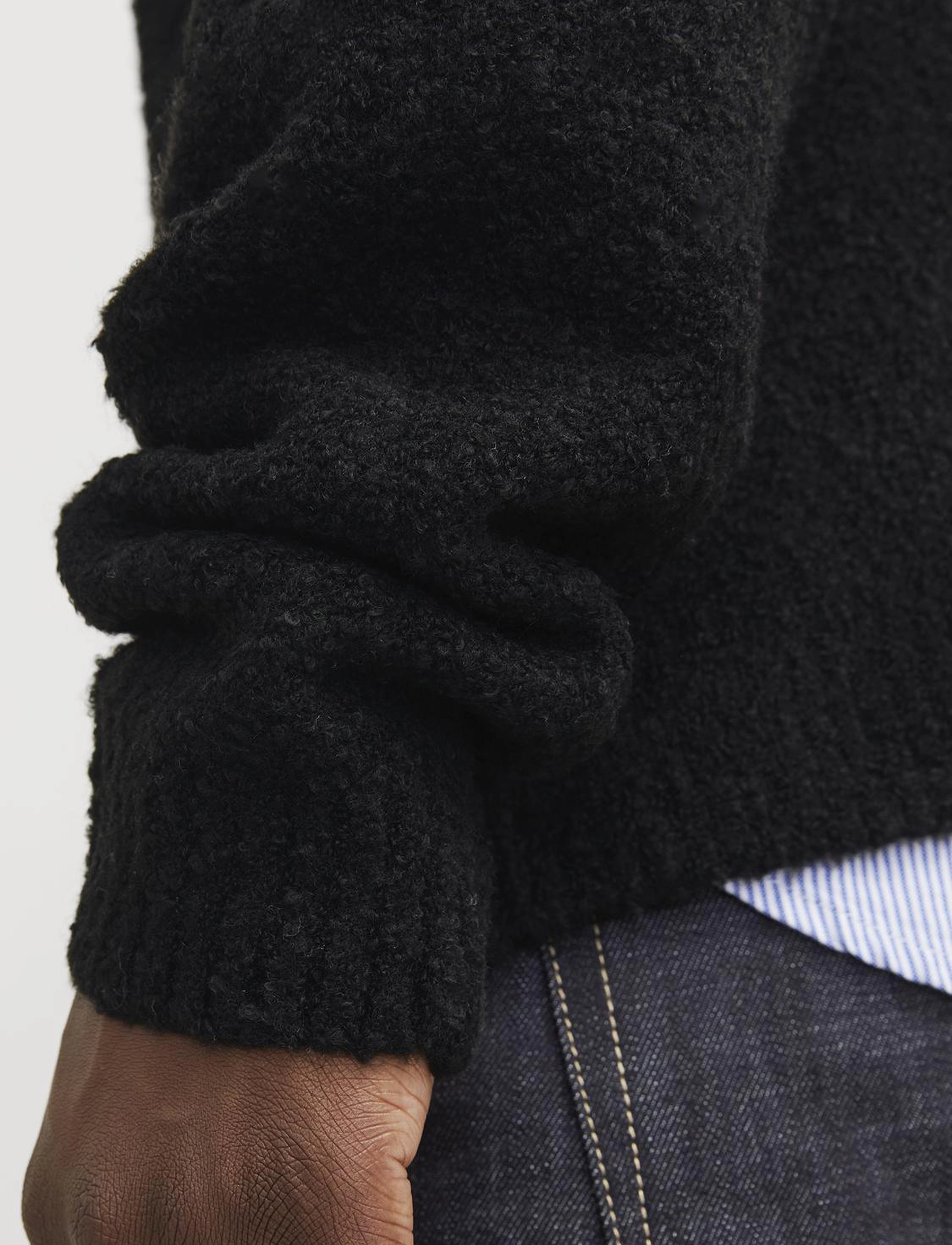 Jack & Jones - JPRWINTER KNIT BOUCLE POLO STYD AW24 - prjónaðir, síðerma pólóbolir - black - 3
