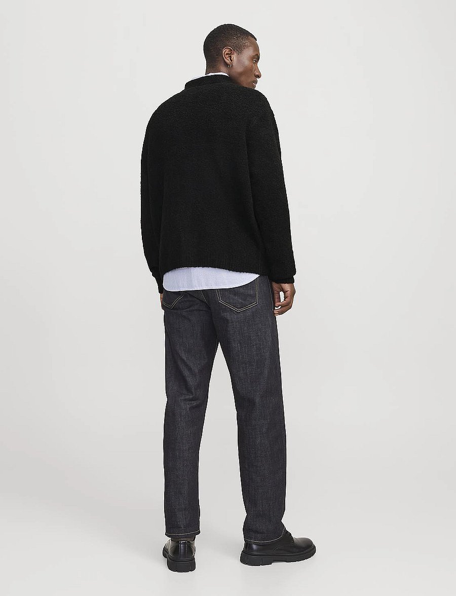 Jack & Jones - JPRWINTER KNIT BOUCLE POLO STYD AW24 - langärmelige gestrickte polohemden - black - 5