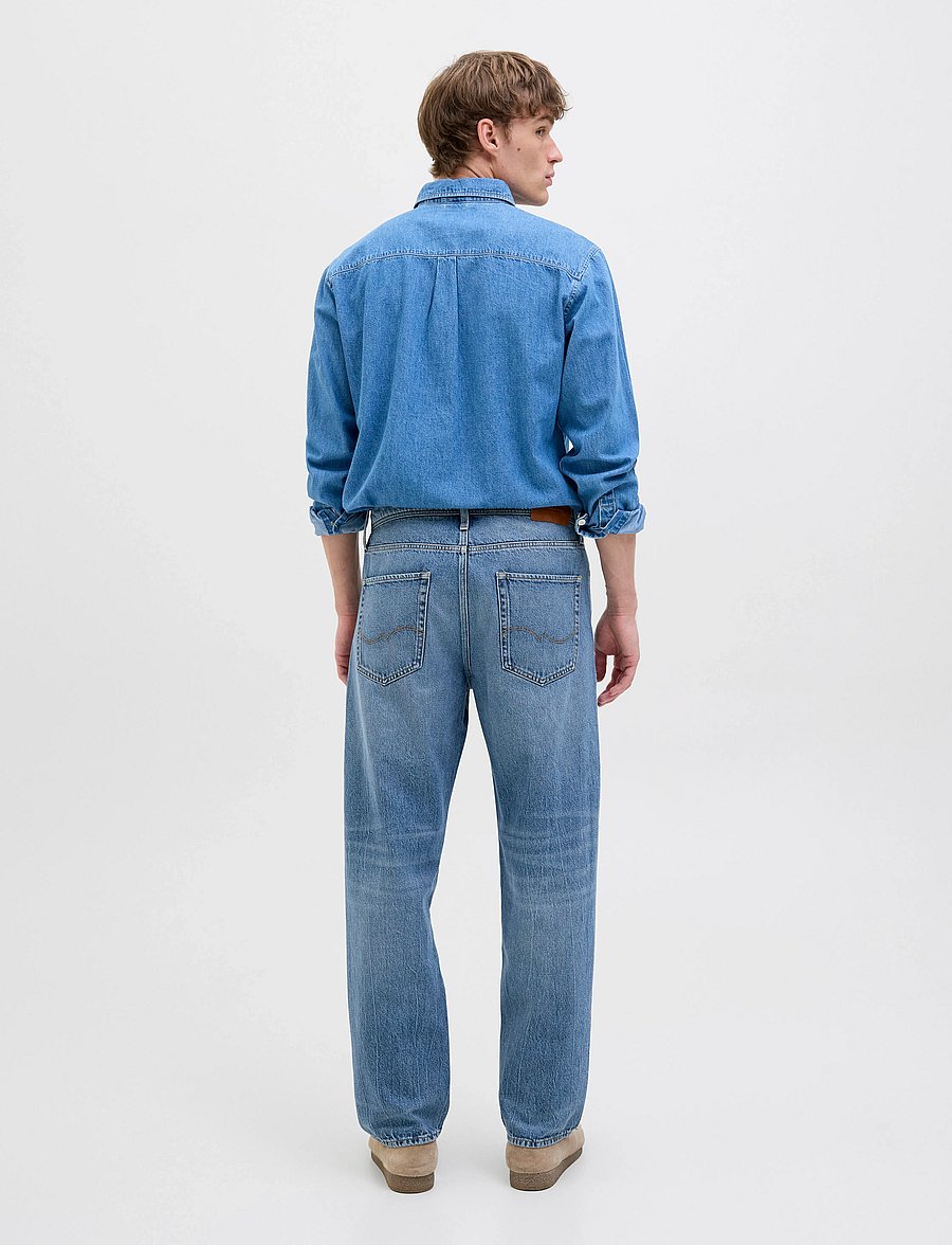 Jack & Jones - JJIEDDIE JJORIGINAL SQ 229 - loose jeans - blue denim - 3