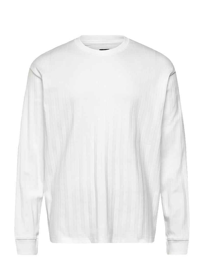 Jack & Jones - JPRBLAKOLE LS DROP NEEDLE TEE STYD AW24 - langärmelig - bright white - 0
