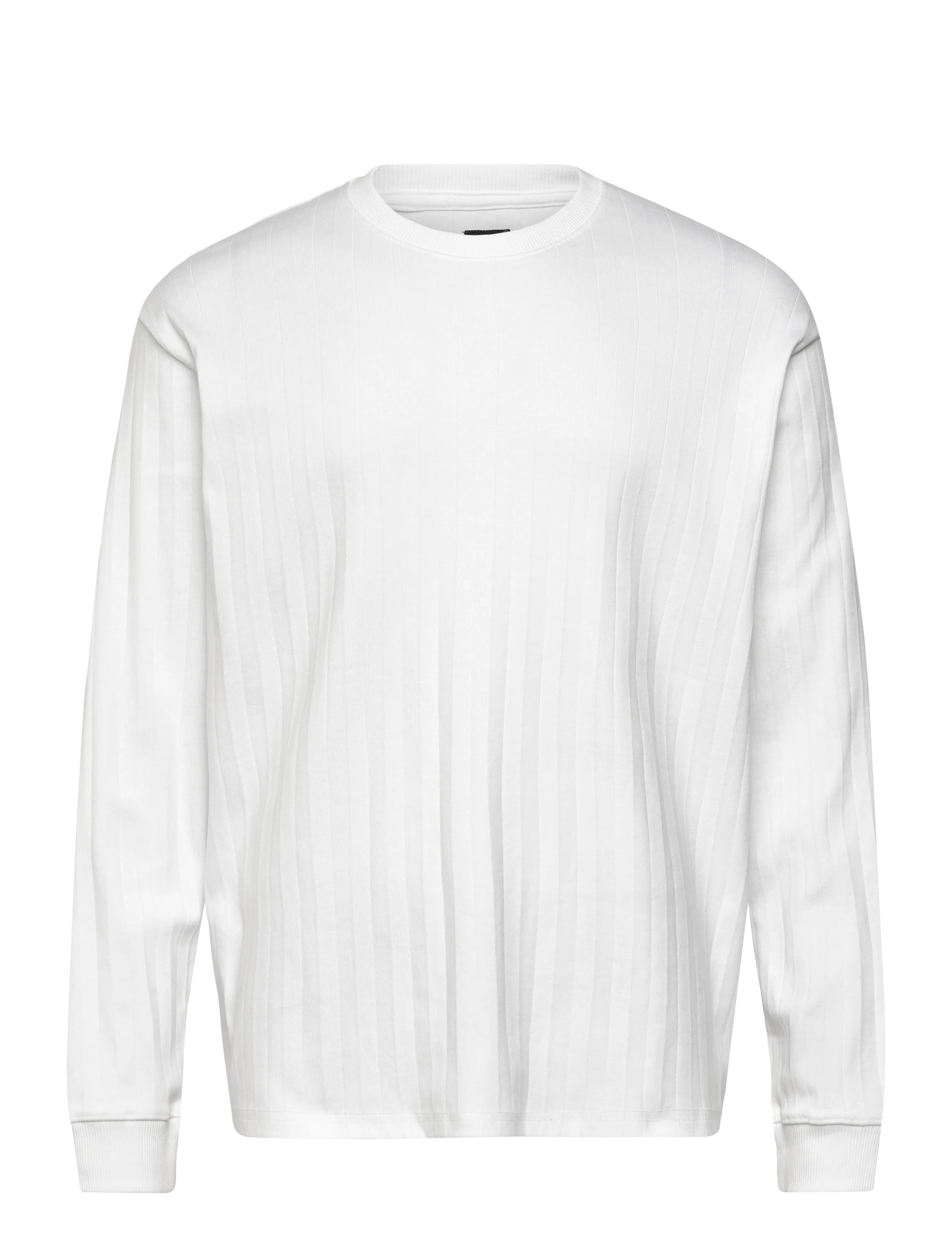 Jack & Jones JPRBLAKOLE LS DROP NEEDLE TEE STYD AW24 - T-shirts - BRIGHT WHITE / white