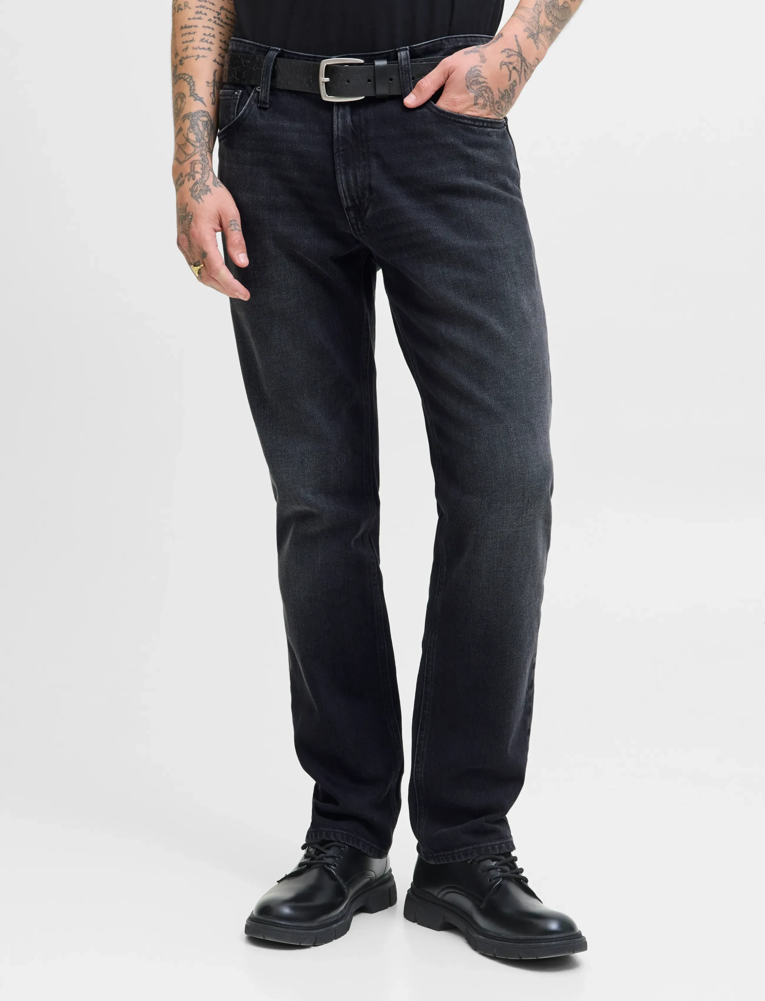 Jack & Jones - JJICLARK JJORIGINAL AKM 394 NOOS - regular jeans - black denim - 0