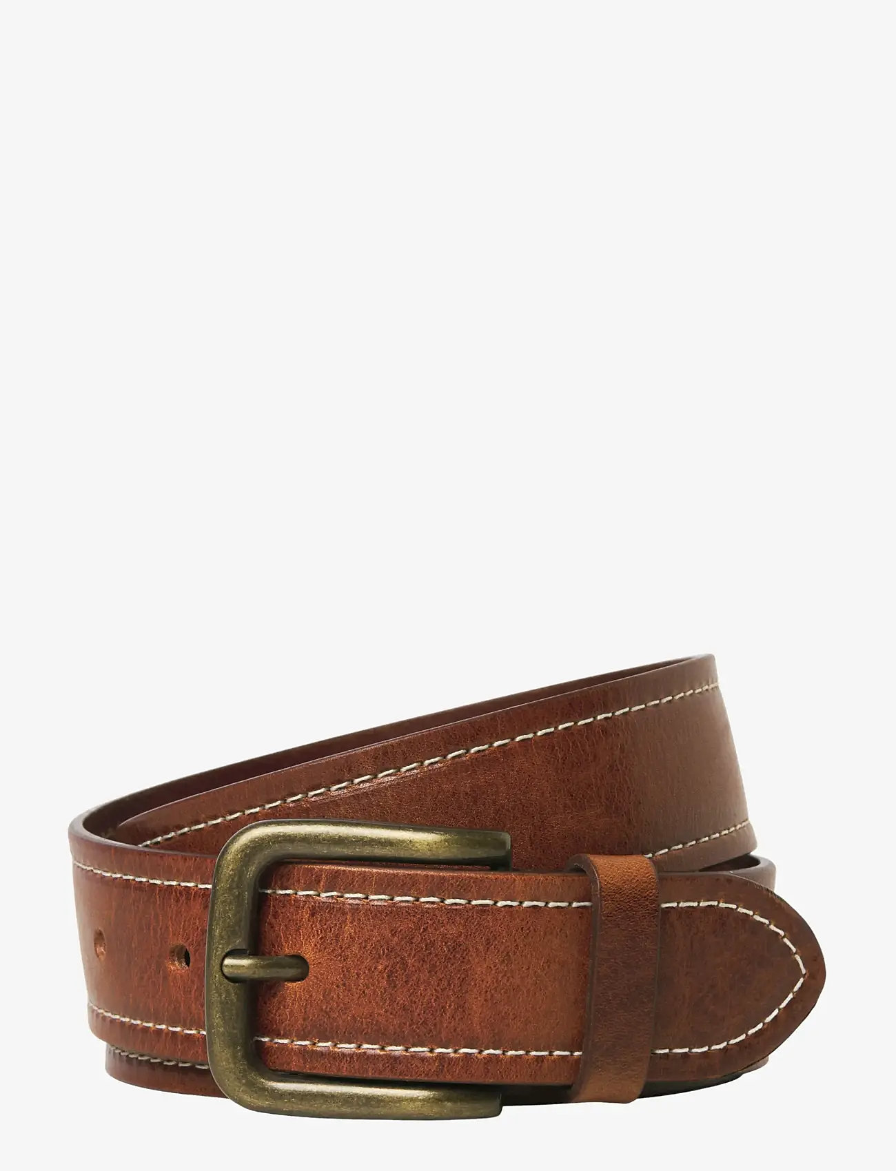 Jack & Jones - JACCRETA  LEATHER BELT STYD AW24 - klassiska skärp - cognac - 0