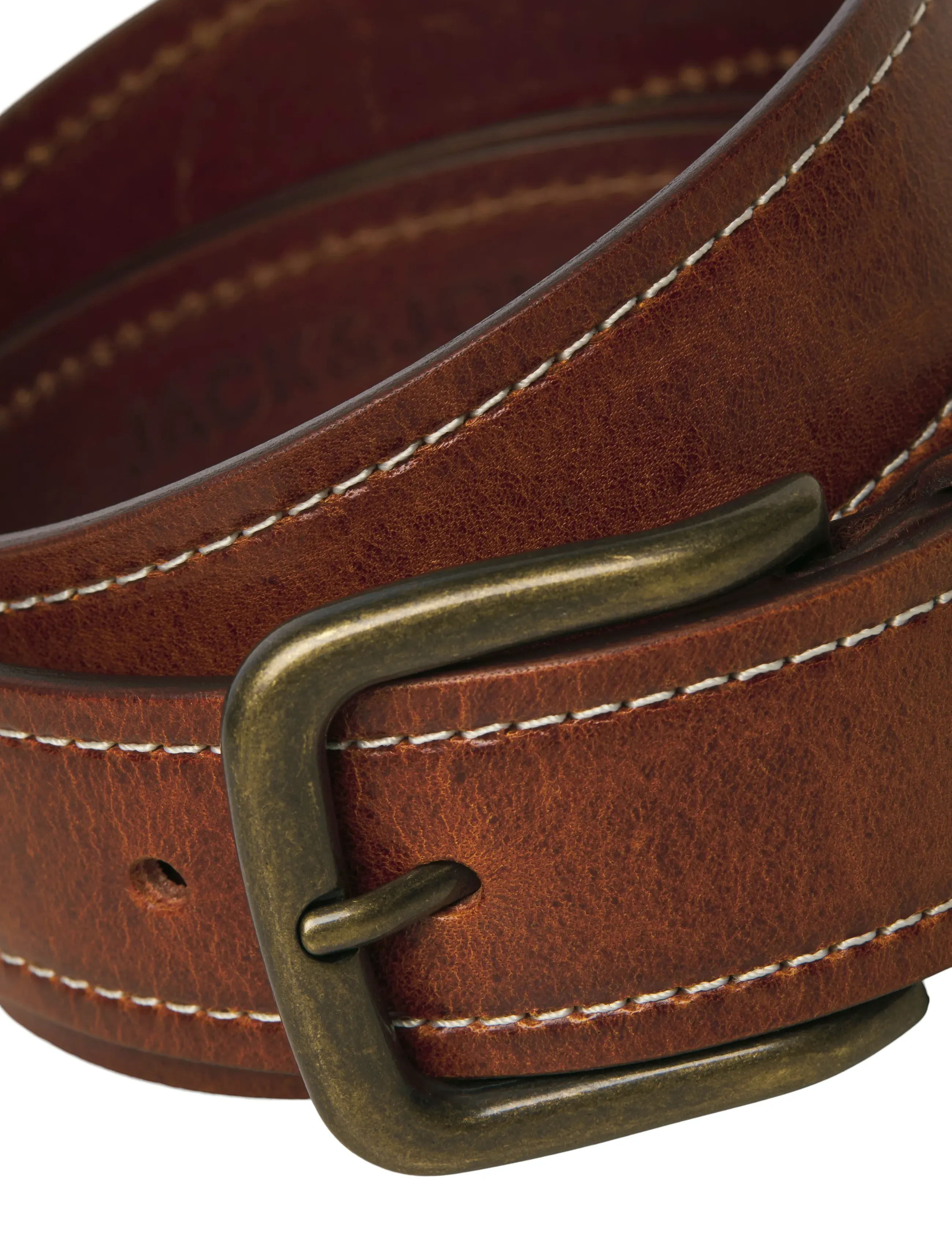 Jack & Jones - JACCRETA  LEATHER BELT STYD AW24 - klassikalised vööd - cognac - 1