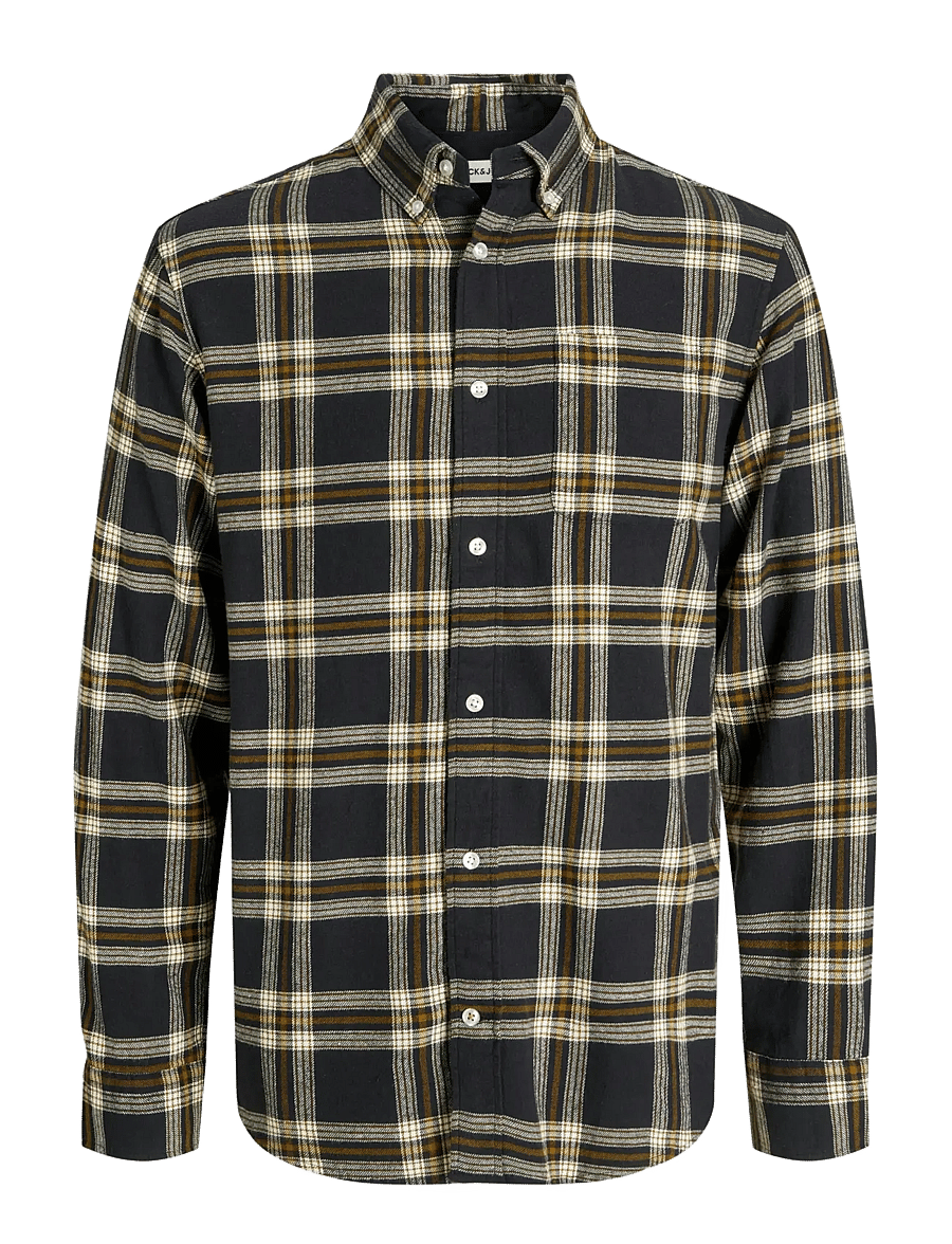 Jack & Jones - JJECLASSIC FLANNEL CHECK SHIRT LS SN - flannel-skjorter - black - 1