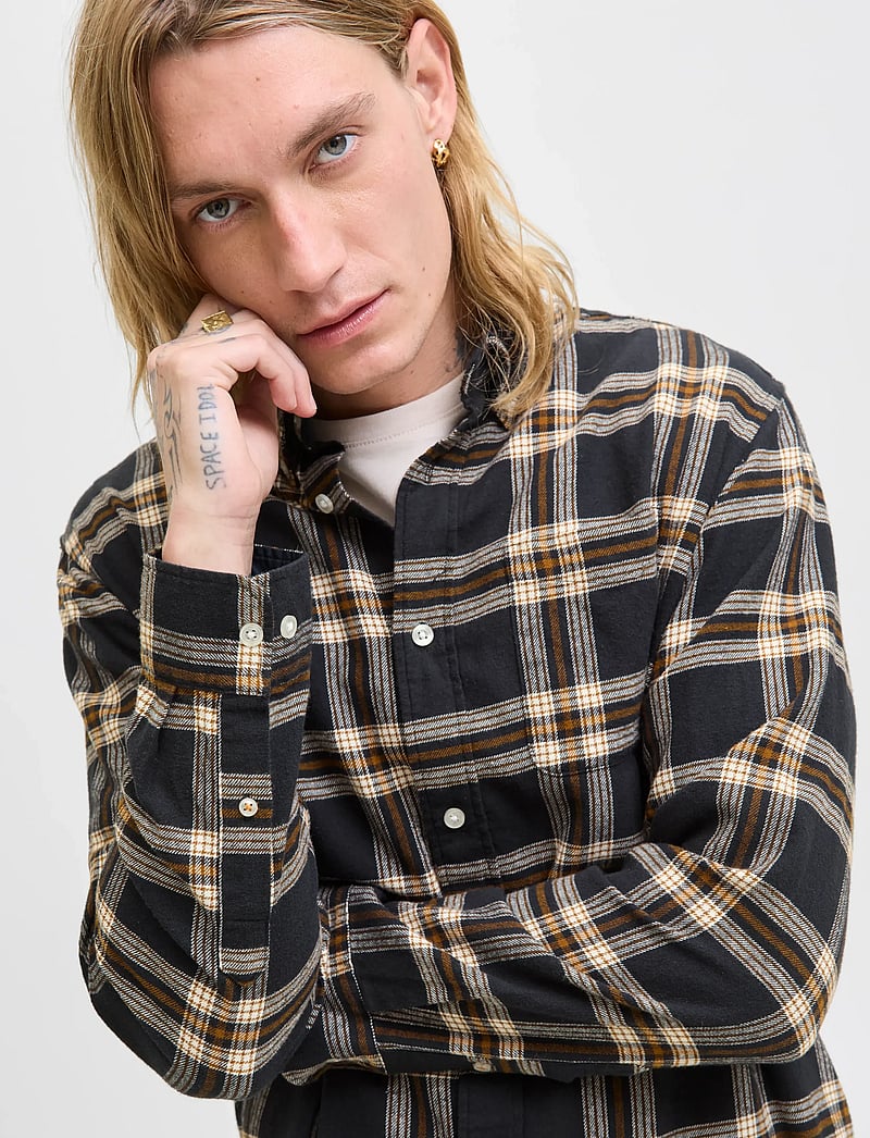 Jack & Jones - JJECLASSIC FLANNEL CHECK SHIRT LS SN - flannel-skjorter - black - 3