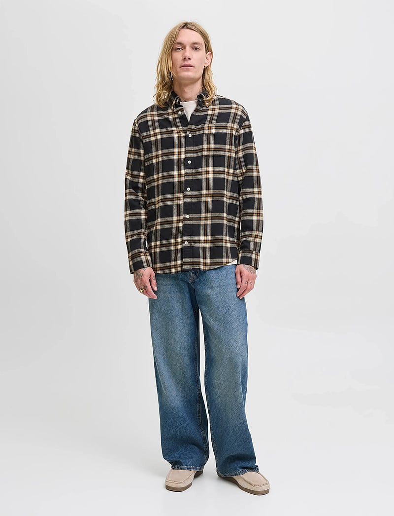 Jack & Jones - JJECLASSIC FLANNEL CHECK SHIRT LS SN - flannel-skjorter - black - 4