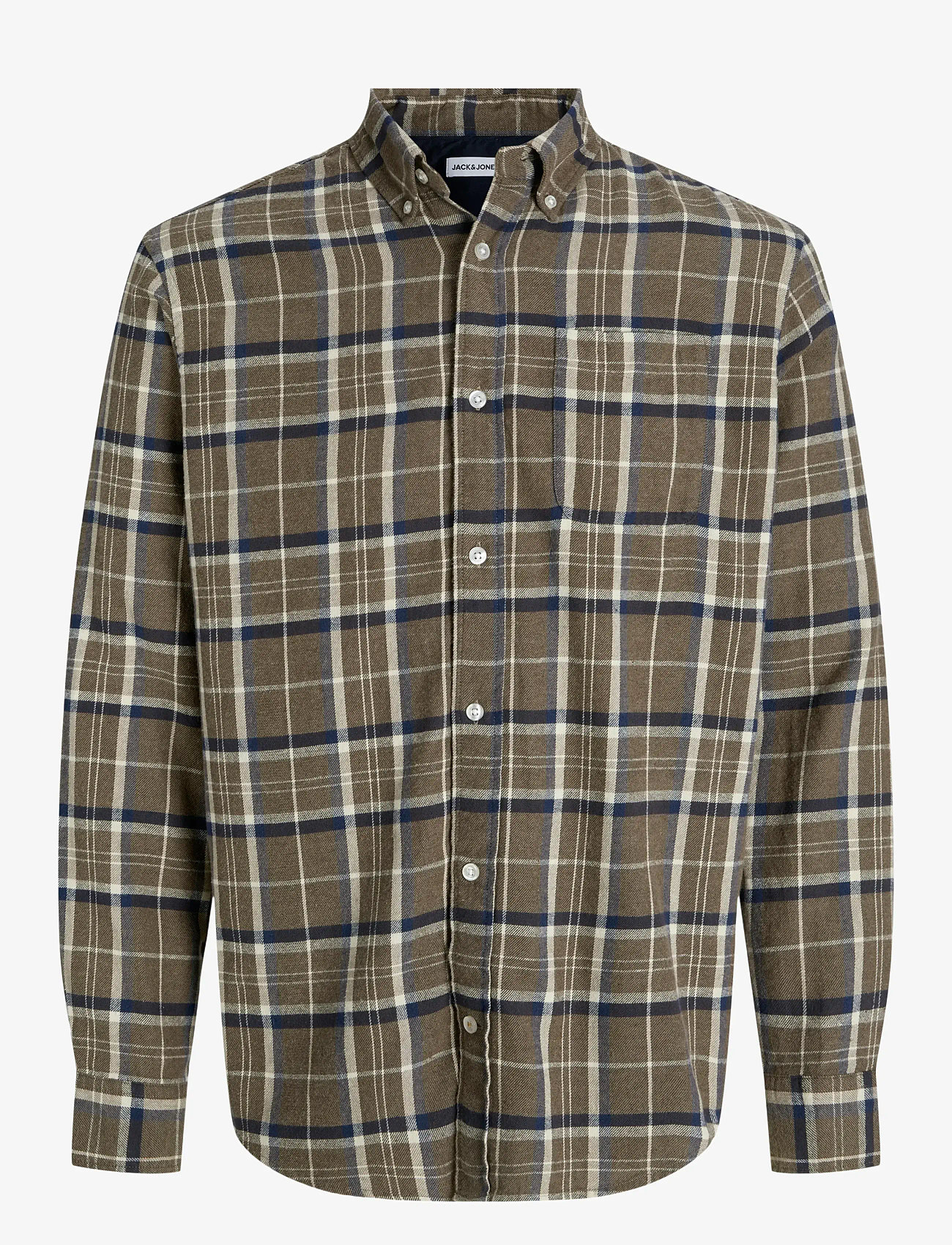 Jack & Jones - JJECLASSIC FLANNEL CHECK SHIRT LS SN - flanellskjortor - otter - 1