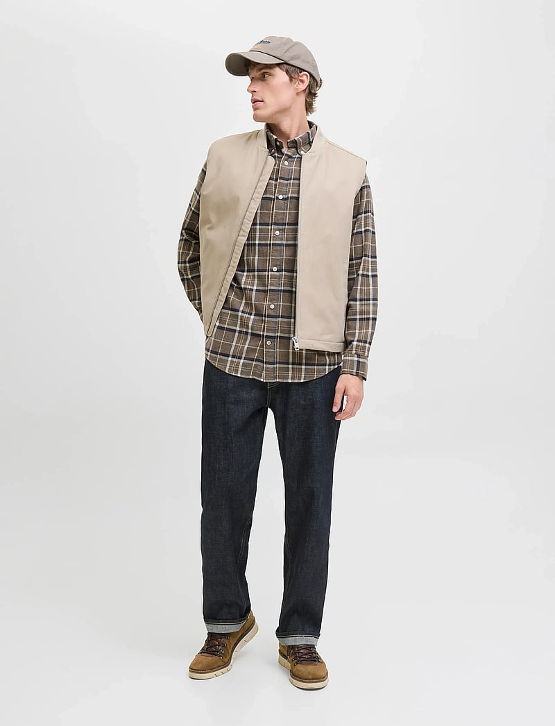 Jack & Jones - JJECLASSIC FLANNEL CHECK SHIRT LS SN - flanellskjortor - otter - 4