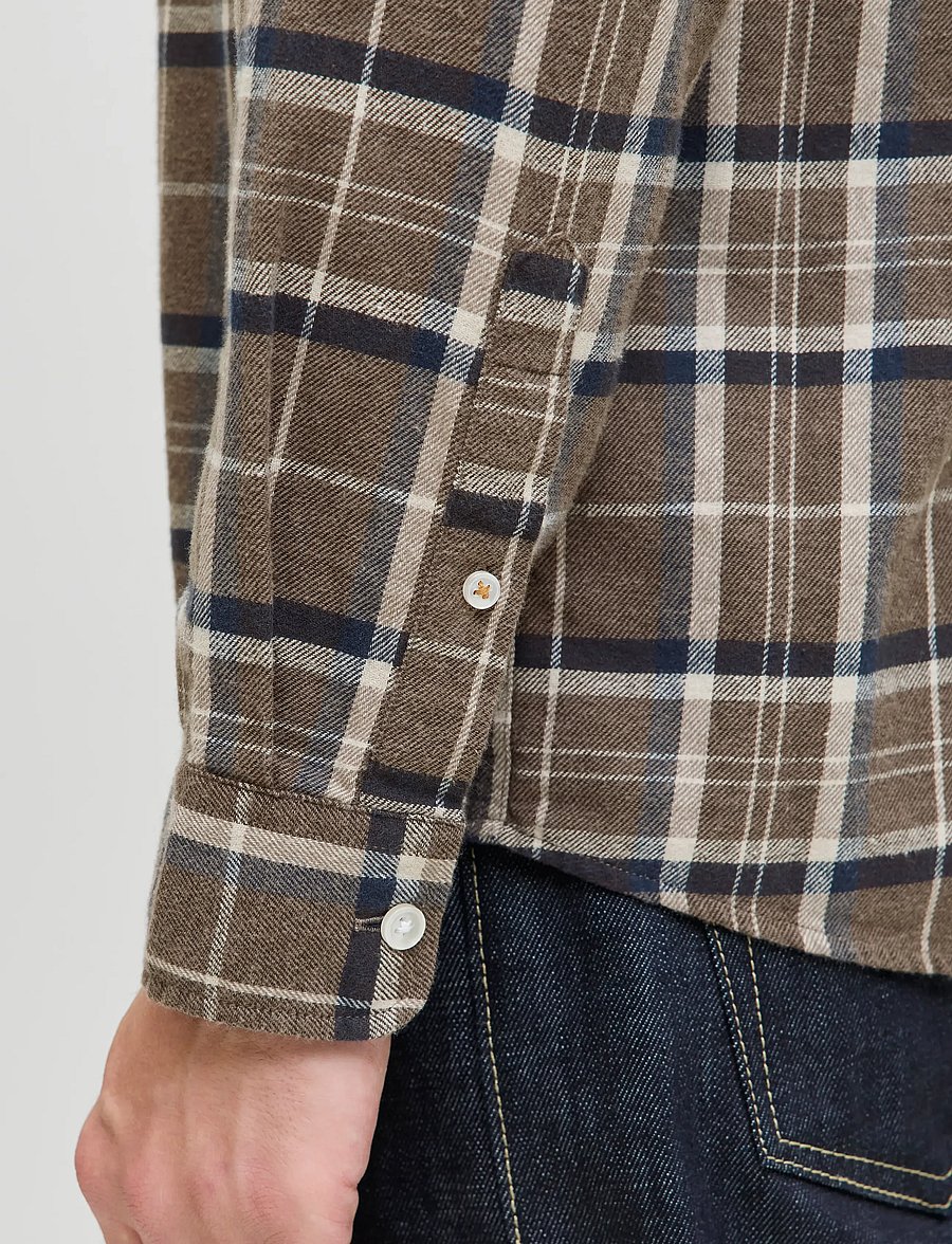 Jack & Jones - JJECLASSIC FLANNEL CHECK SHIRT LS SN - flanell-hemden - otter - 5