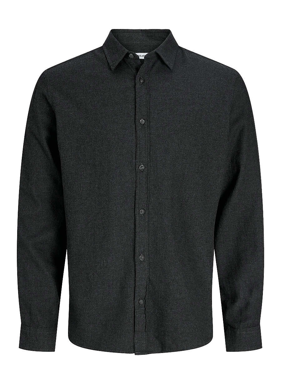 Jack & Jones - JJECLASSIC MELANGE SHIRT L/S NOOS - flannel-skjorter - dark grey melange - 1