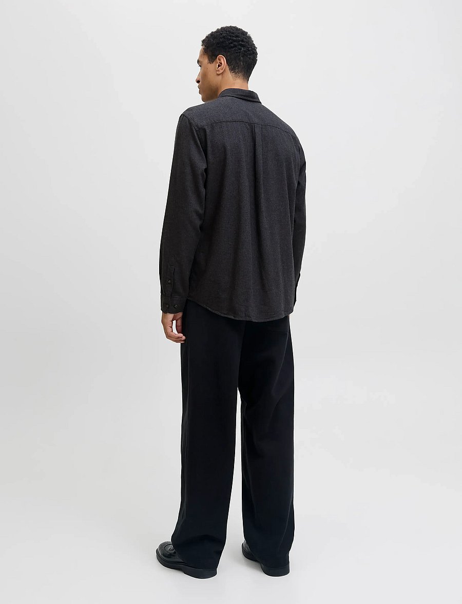 Jack & Jones - JJECLASSIC MELANGE SHIRT L/S NOOS - flannel-skjorter - dark grey melange - 2