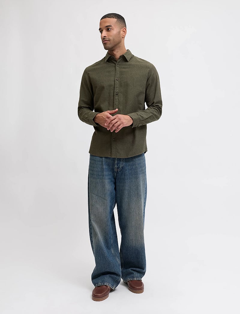 Jack & Jones - JJECLASSIC MELANGE SHIRT L/S NOOS - flanell-hemden - rosin - 5