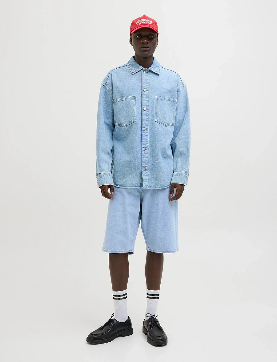 Jack & Jones - JJIRON JJORIGINAL SHORTS SQ 730 SN - jorts - blue denim - 4