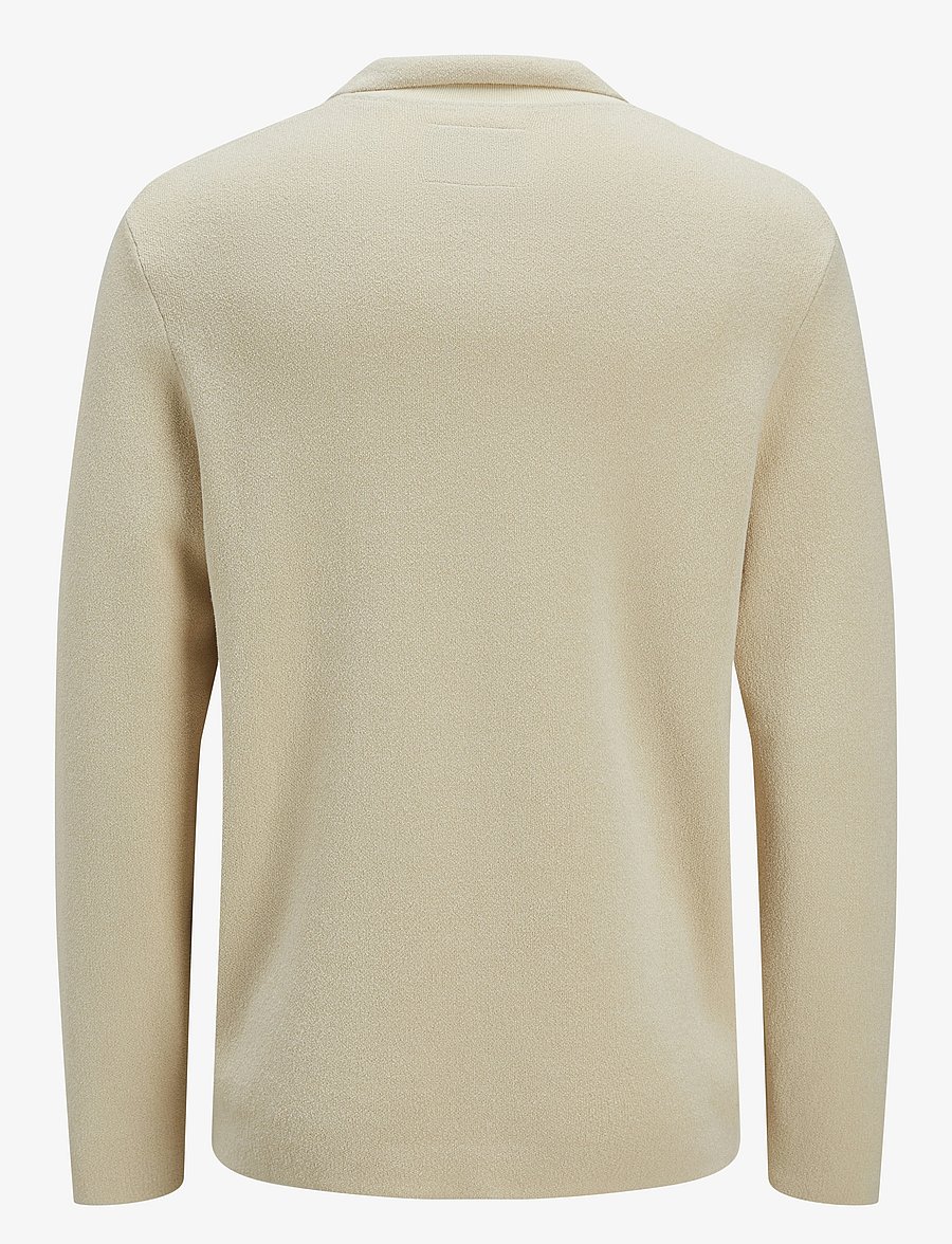 Jack & Jones - JPRWASON KNIT SPLIT NECK STYD AW24 - langärmelige gestrickte polohemden - summer sand - 2