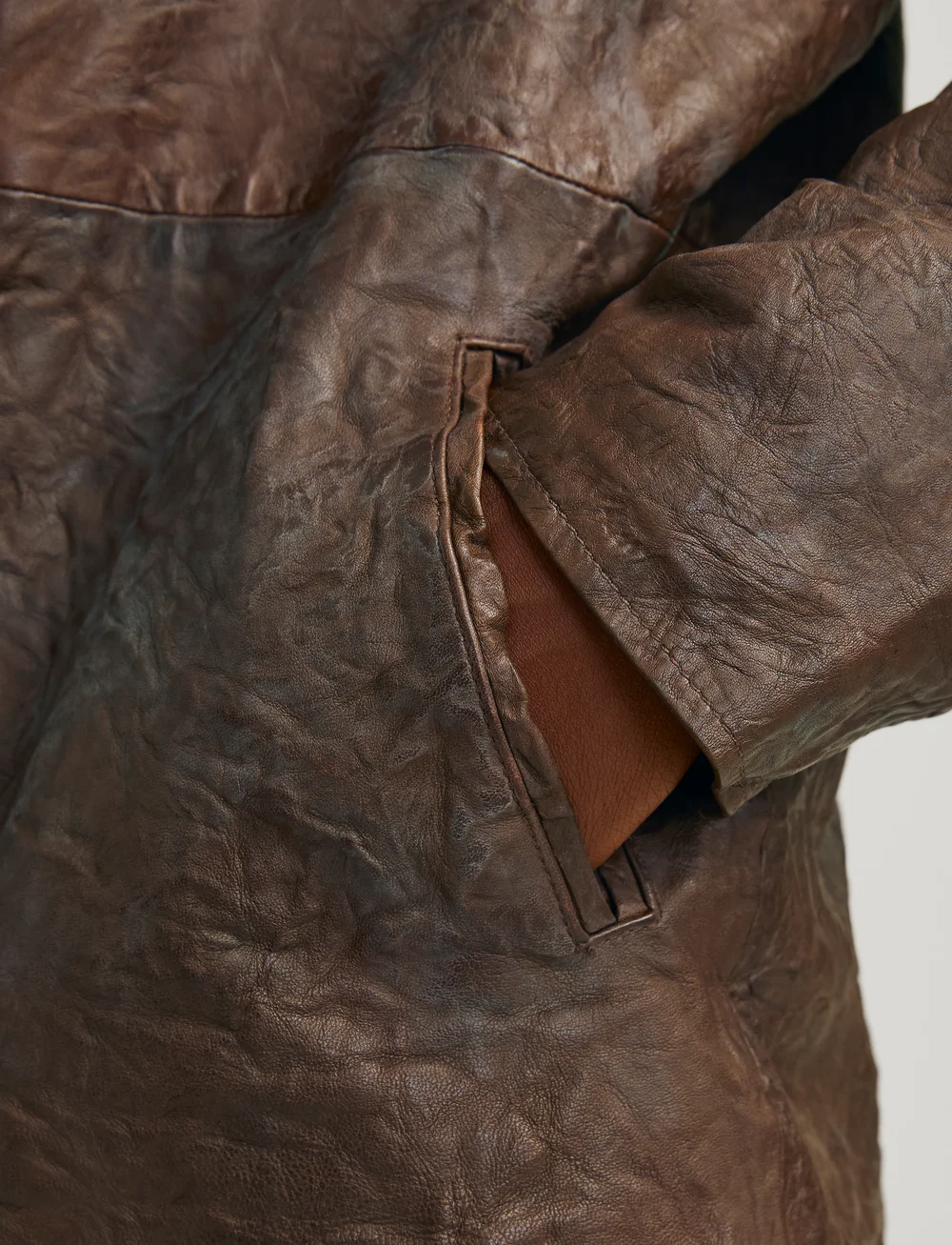 Jack & Jones - JORCRINCLE LEATHER JKT STYD AW24 - haustjakkar - chocolate brown - 3