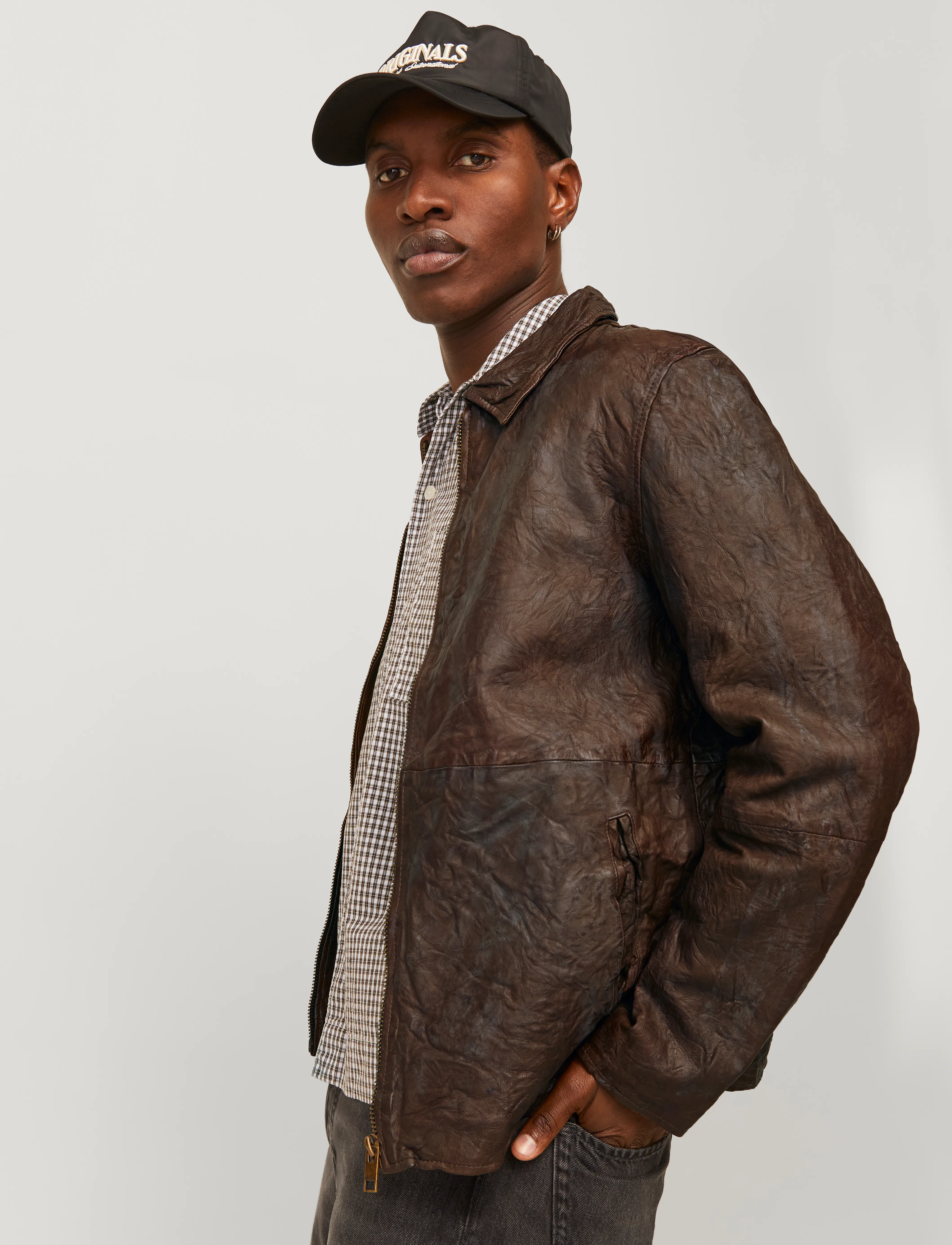 Jack & Jones - JORCRINCLE LEATHER JKT STYD AW24 - chocolate brown - 5