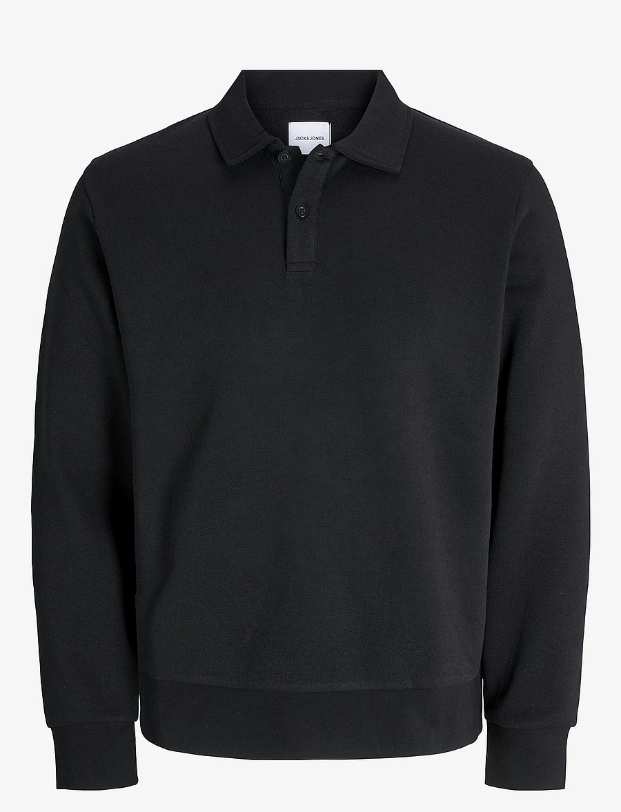 Jack & Jones - JJEBRADLEY SWEAT POLO NOOS - polos en tricot à manches longues - black - 1