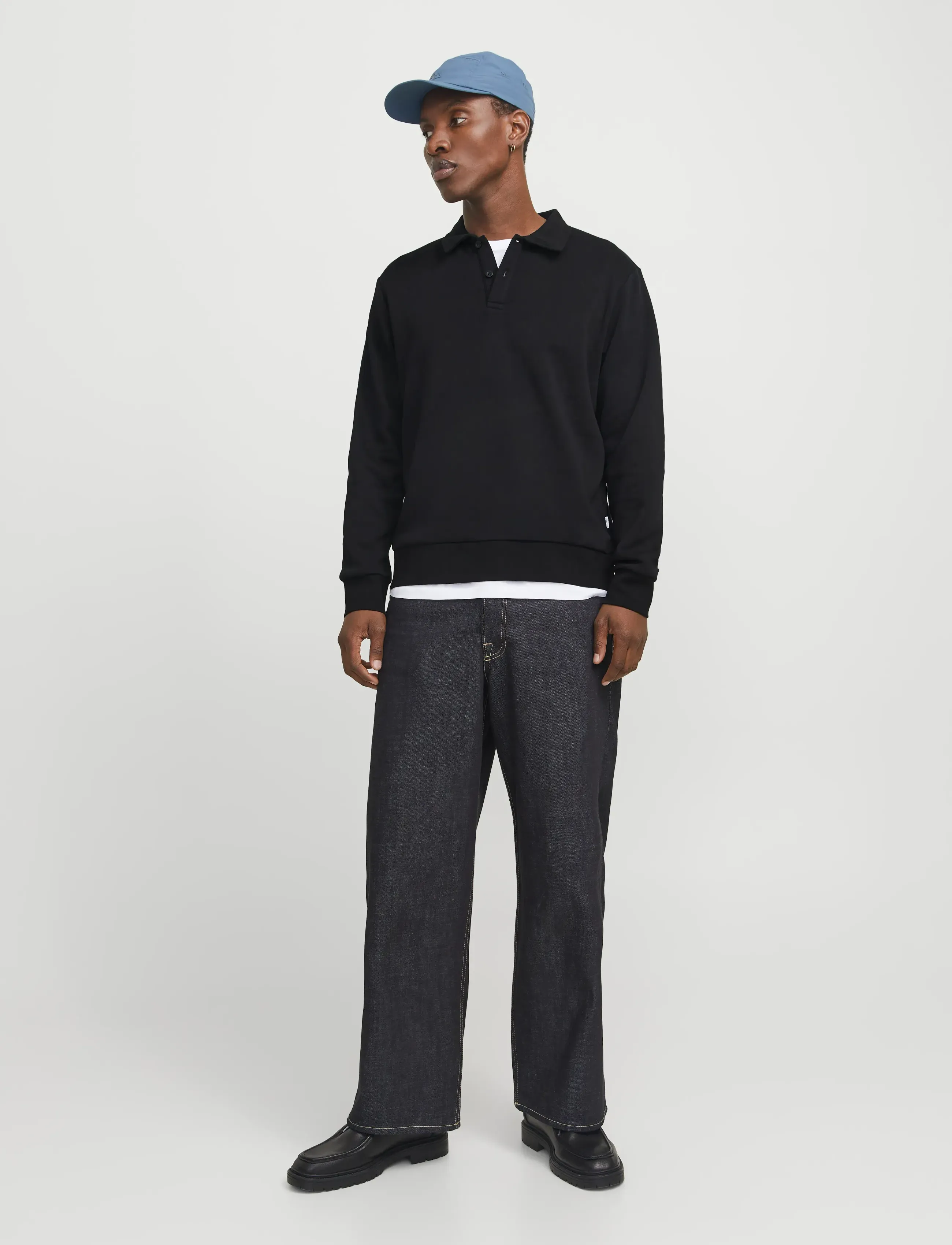 Jack & Jones - JJEBRADLEY SWEAT POLO NOOS - polos en tricot à manches longues - black - 3