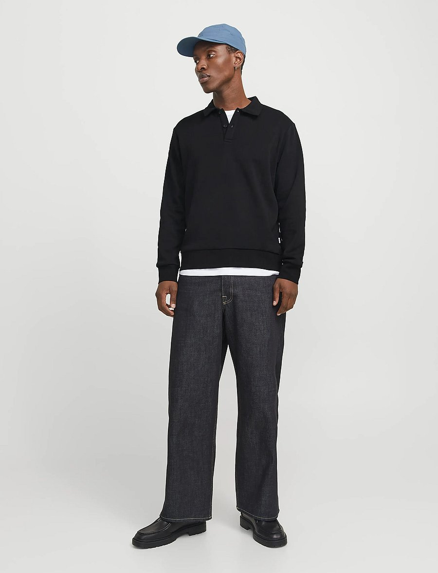 Jack & Jones - JJEBRADLEY SWEAT POLO NOOS - polos en tricot à manches longues - black - 3