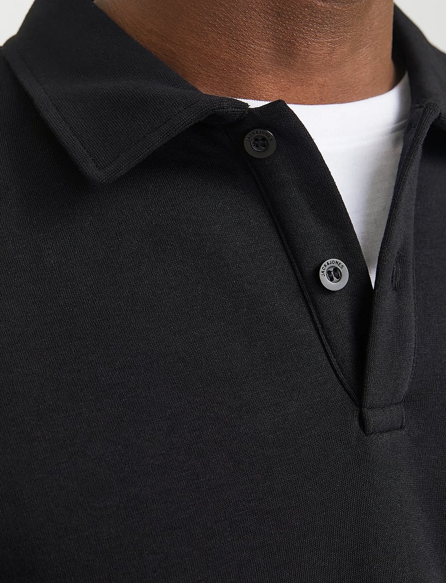Jack & Jones - JJEBRADLEY SWEAT POLO NOOS - polos en tricot à manches longues - black - 4