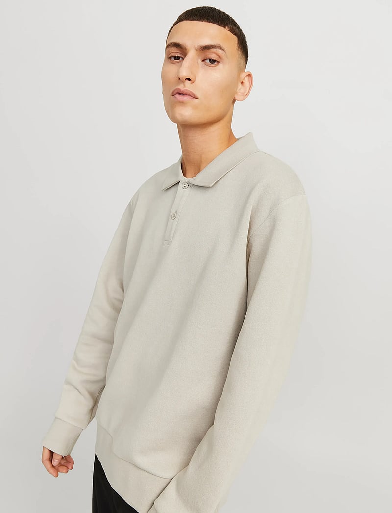 Jack & Jones - JJEBRADLEY SWEAT POLO NOOS - poloer i strik med lange ærmer - moonbeam - 3