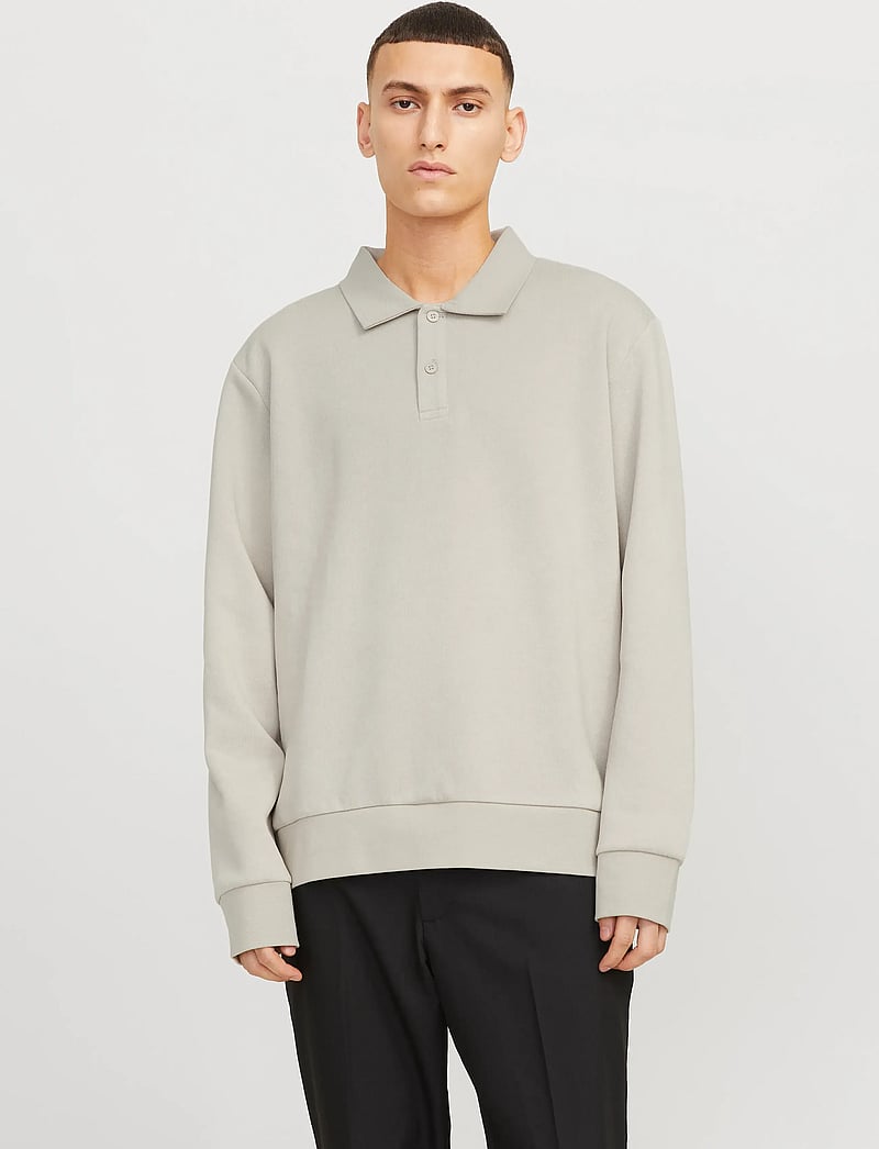 Jack & Jones - JJEBRADLEY SWEAT POLO NOOS - poloer i strik med lange ærmer - moonbeam - 4