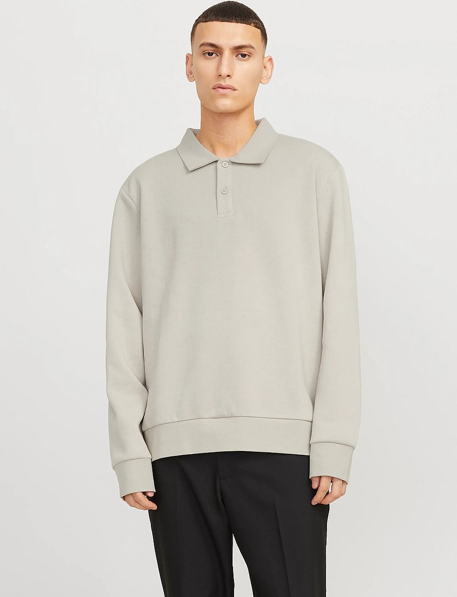 Jack & Jones - JJEBRADLEY SWEAT POLO NOOS - langärmelige gestrickte polohemden - moonbeam - 4