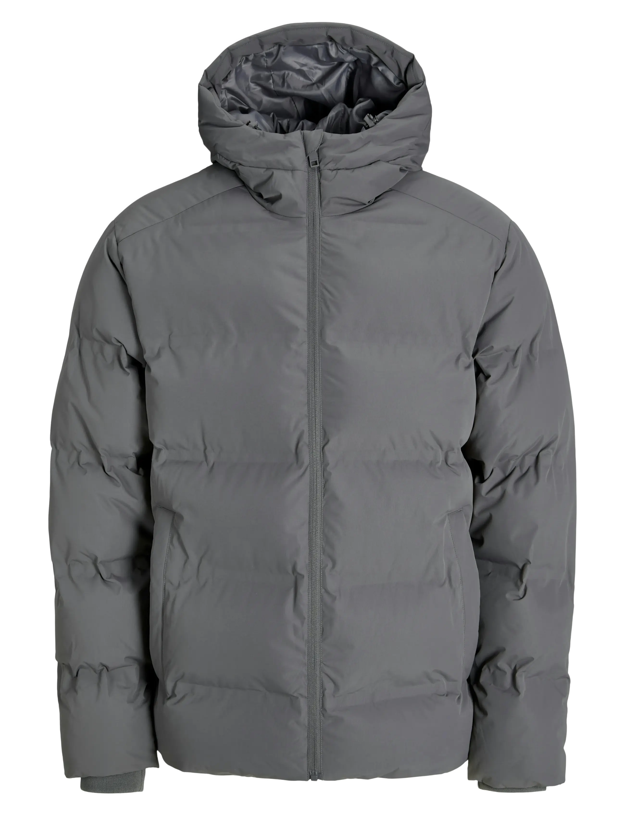 Jack & Jones Jjesoho Puffer Hood Sn, L, Jackets, Grau - Padded Männerswear