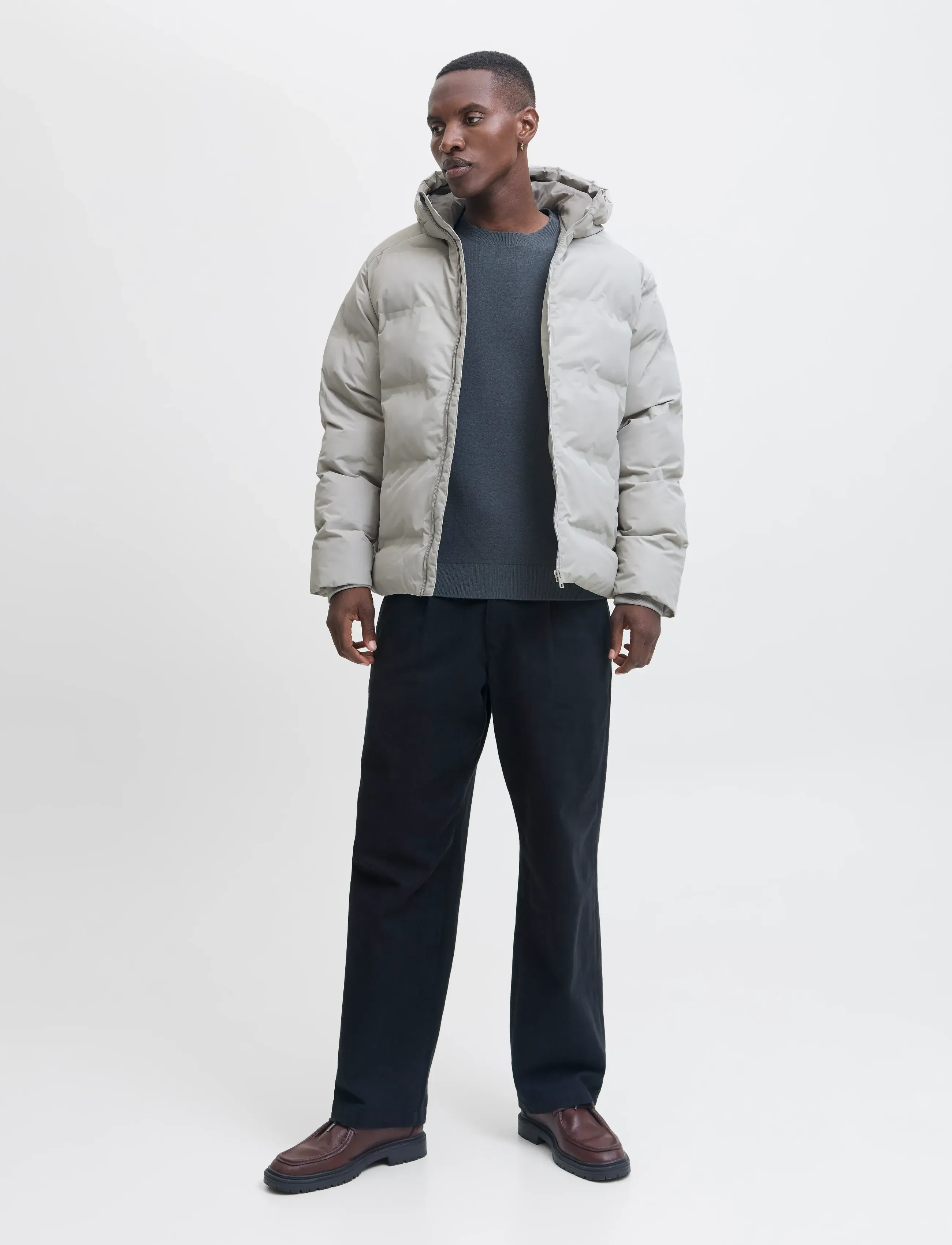 Jack & Jones - JJESOHO PUFFER HOOD SN - voodriga joped - dove - 3