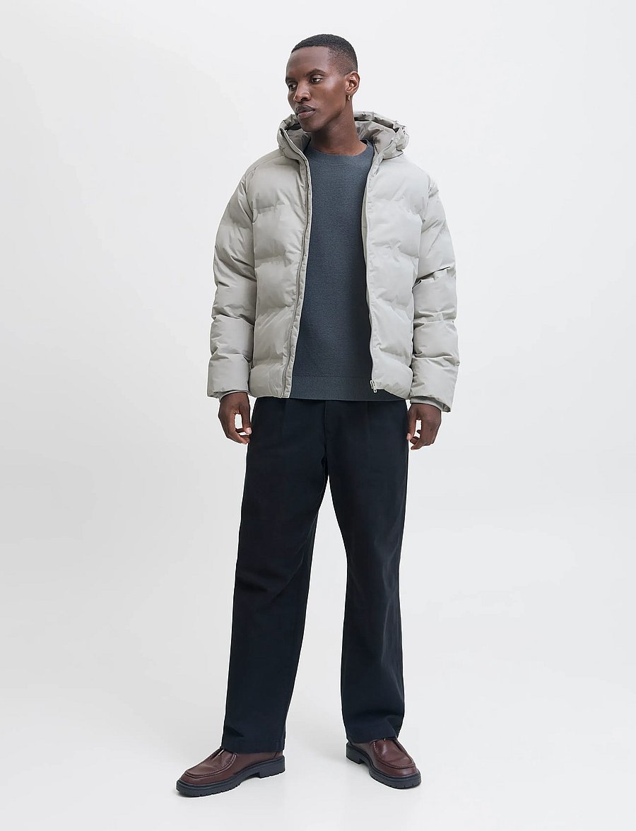 Jack & Jones - JJESOHO PUFFER HOOD SN - fôrede jakker - dove - 3