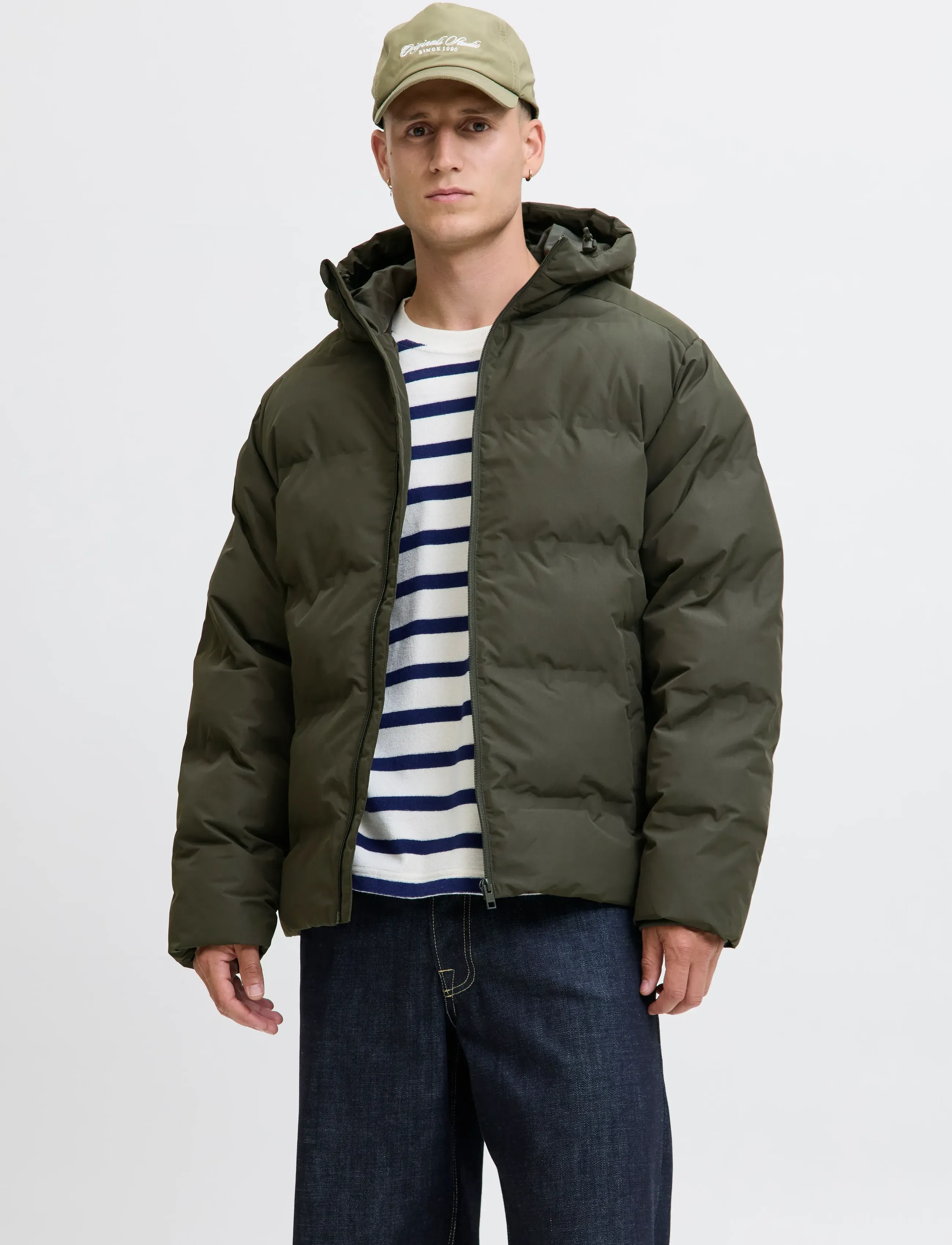Jack & Jones JJESOHO PUFFER HOOD SN - Vinterjakker - ROSIN / khaki/green