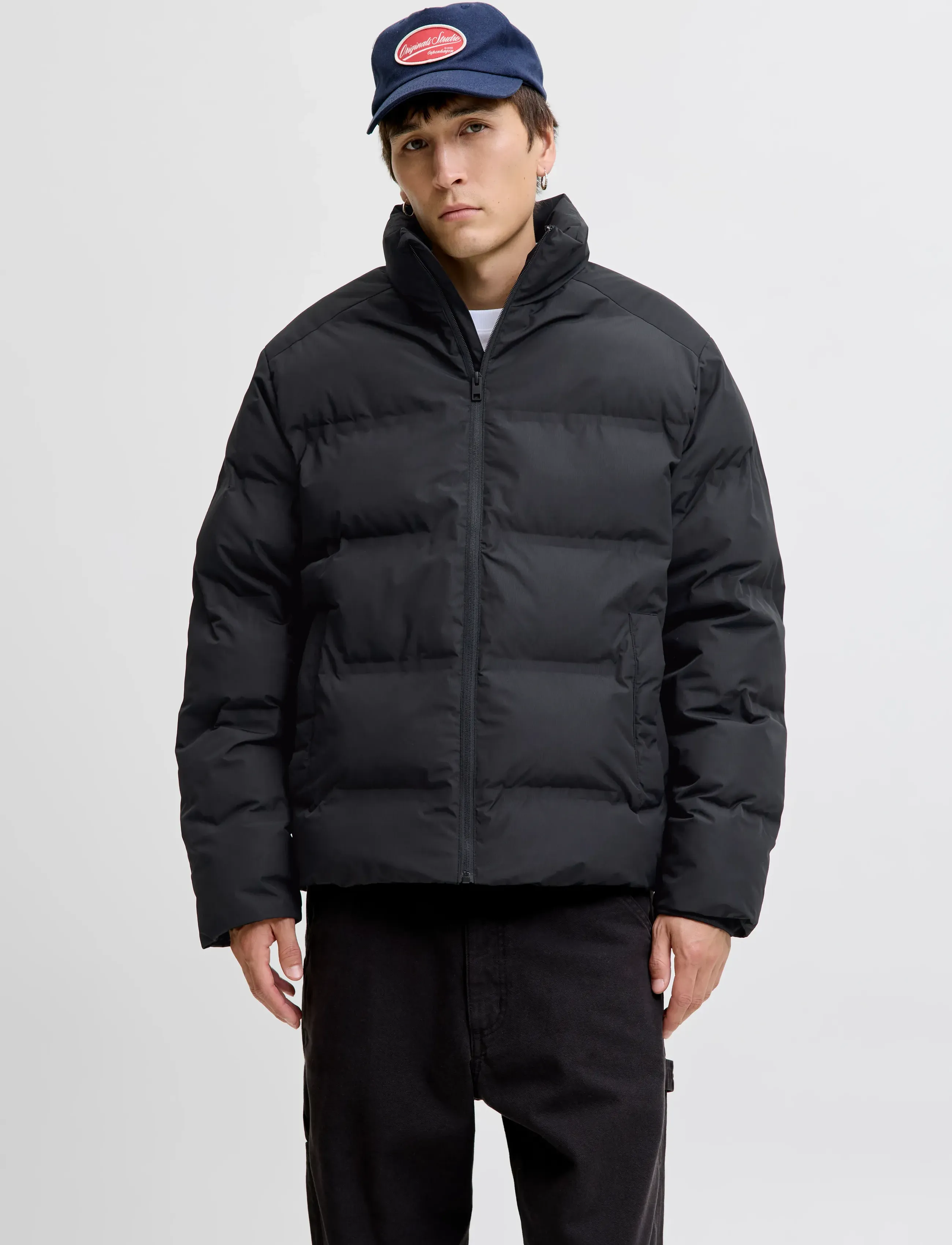 Jack & Jones Jjesoho Puffer Collar Sn, Mænd, Højhalset Pufferjakke, Sort, Str: M