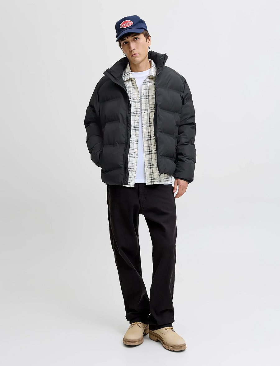Jack & Jones - JJESOHO PUFFER COLLAR SN - daunenjacken - black - 3