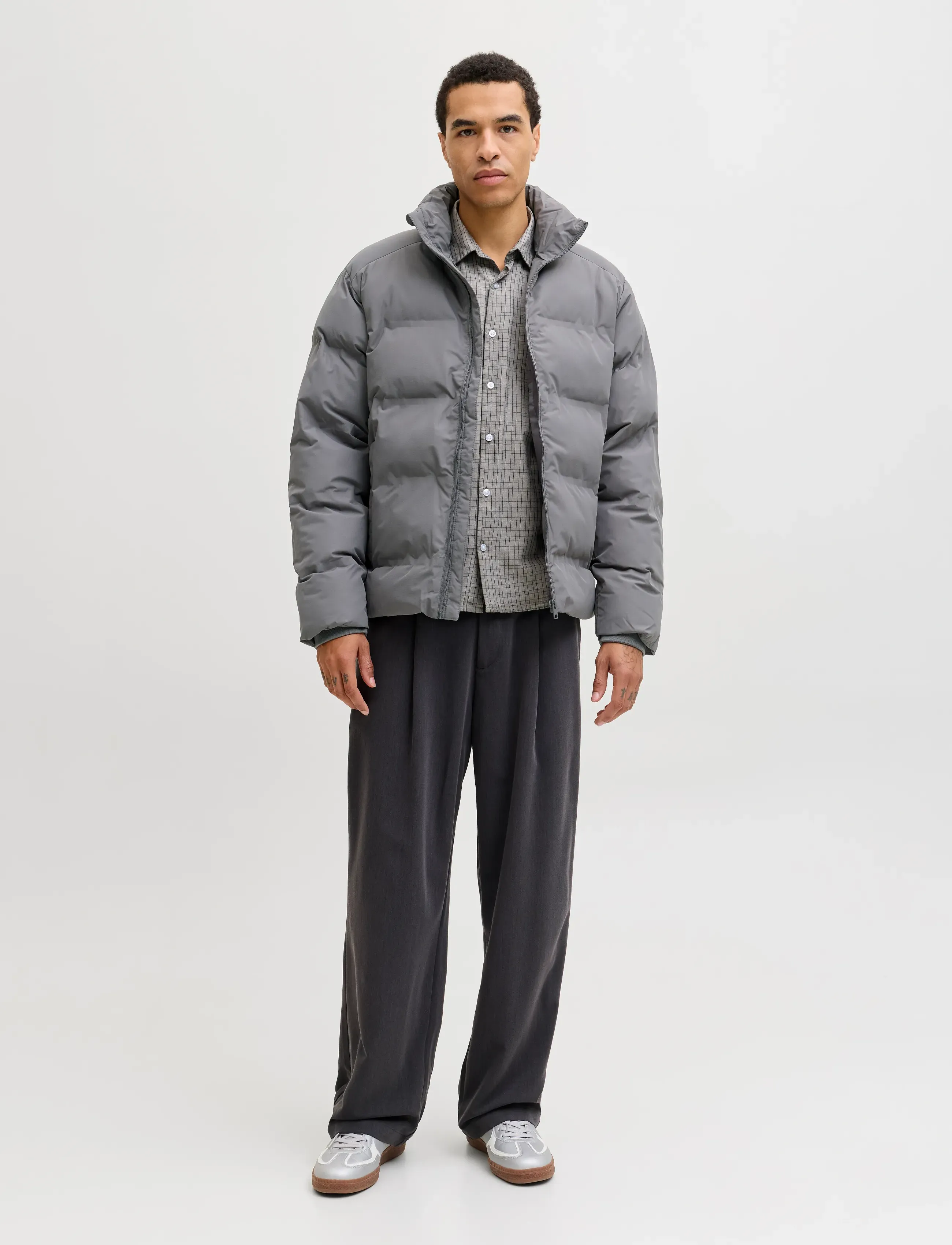 Jack & Jones - JJESOHO PUFFER COLLAR SN - down jackets - castlerock - 4