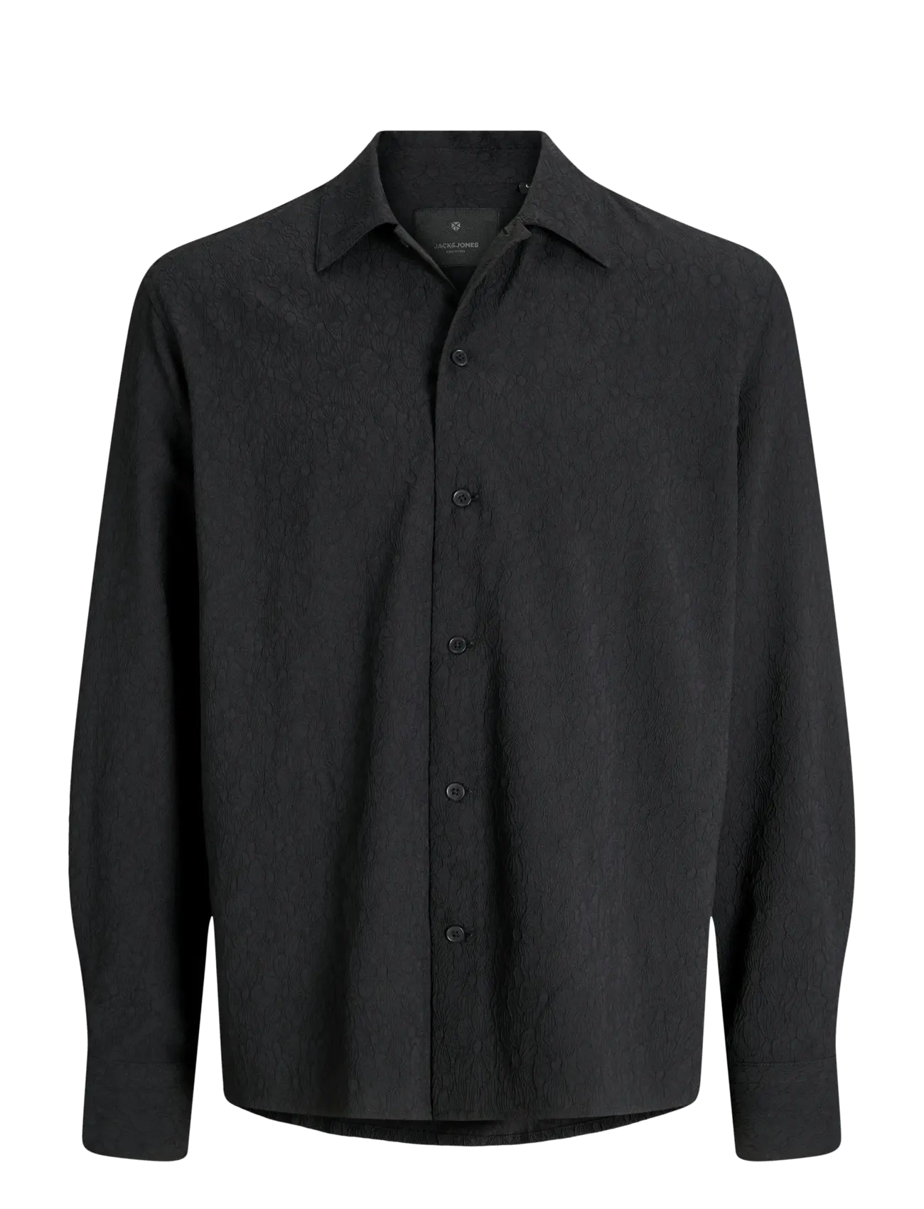 JACK & JONES Jprblatrend Jacquard L/S Shirt Styd Aw24 Schwarz - L - Herren