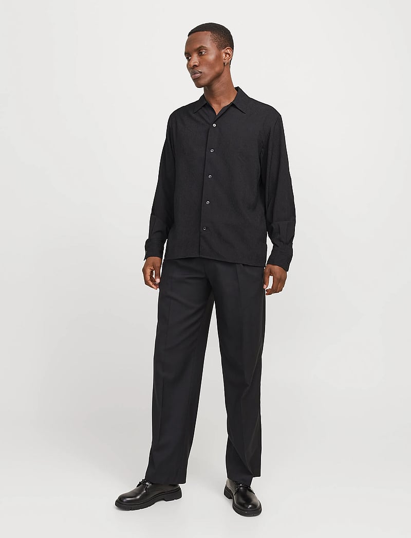 Jack & Jones - JPRBLATREND JACQUARD L/S SHIRT STYD AW24 - casual hemden - black - 0