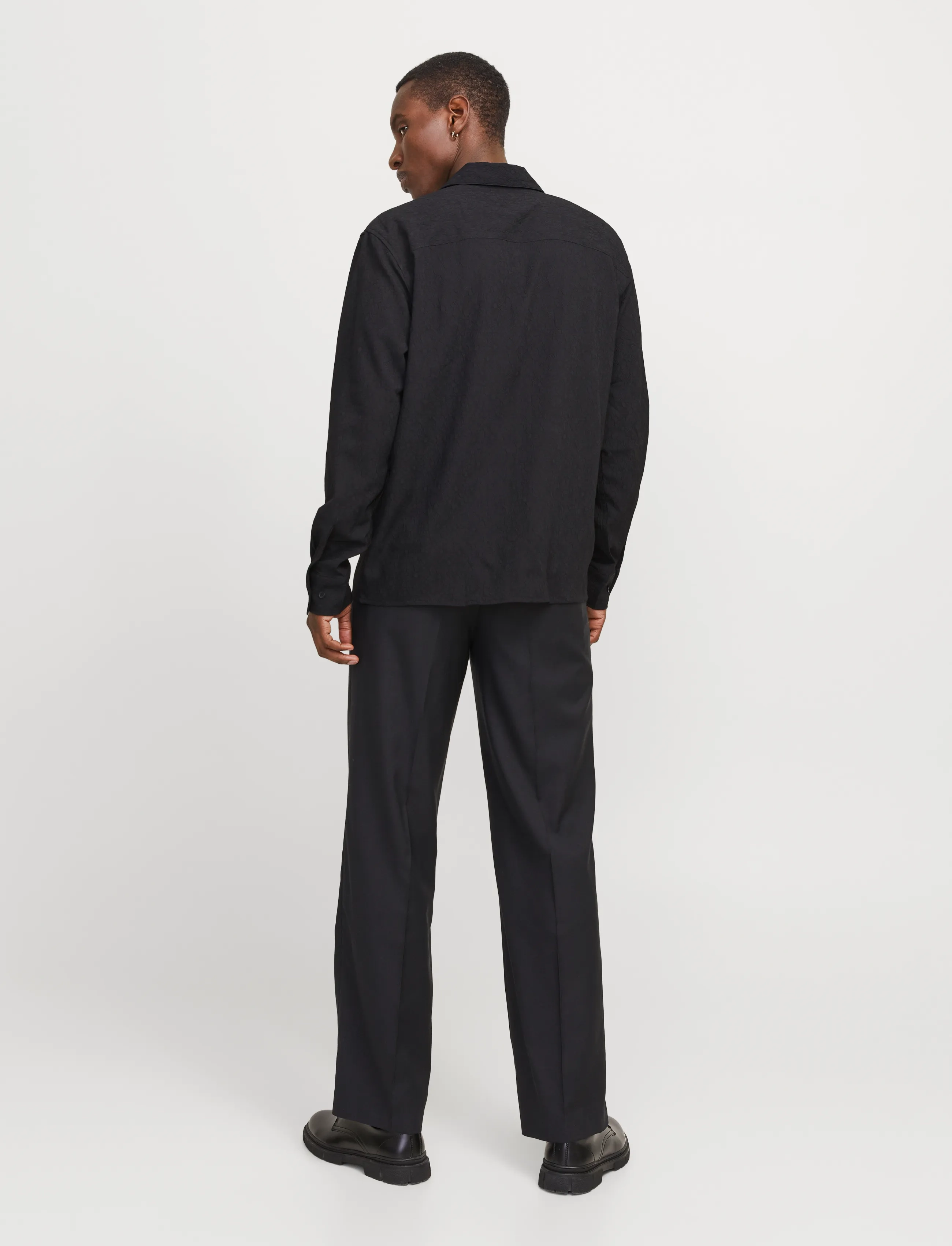 Jack & Jones - JPRBLATREND JACQUARD L/S SHIRT STYD AW24 - chemises décontractées - black - 2
