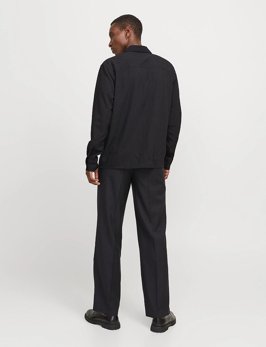 Jack & Jones - JPRBLATREND JACQUARD L/S SHIRT STYD AW24 - chemises décontractées - black - 2