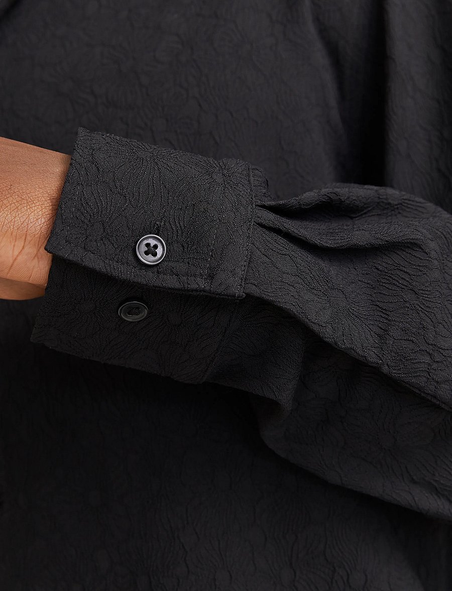 Jack & Jones - JPRBLATREND JACQUARD L/S SHIRT STYD AW24 - chemises décontractées - black - 3