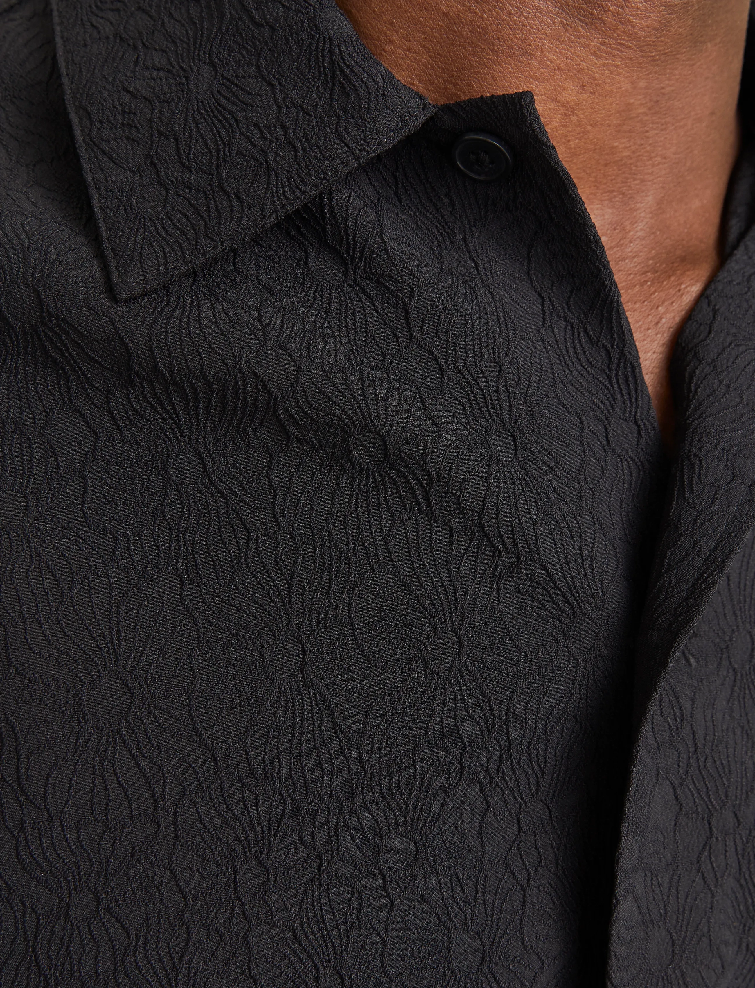 Jack & Jones - JPRBLATREND JACQUARD L/S SHIRT STYD AW24 - chemises décontractées - black - 4