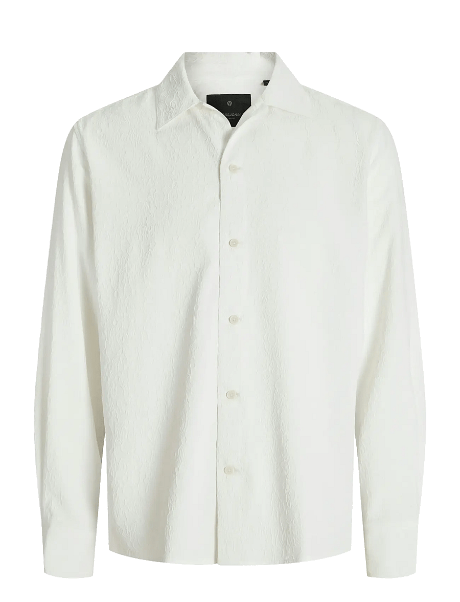 Jack & Jones - JPRBLATREND JACQUARD L/S SHIRT STYD AW24 - casual skjorter - white - 1