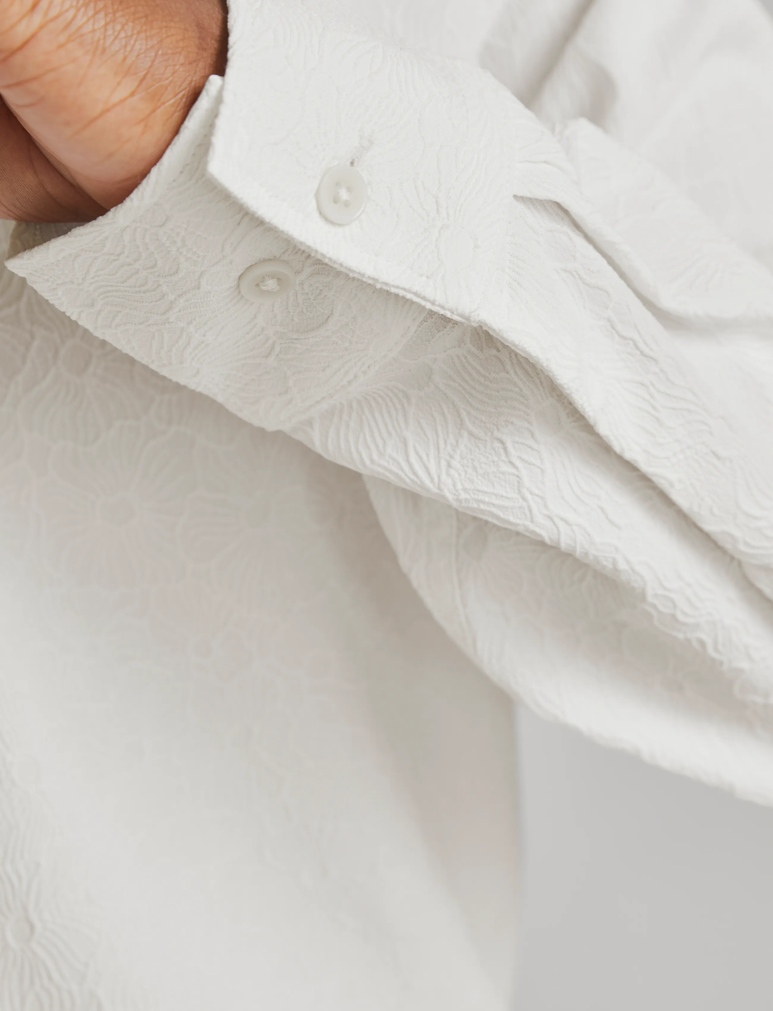 Jack & Jones - JPRBLATREND JACQUARD L/S SHIRT STYD AW24 - casual skjorter - white - 3